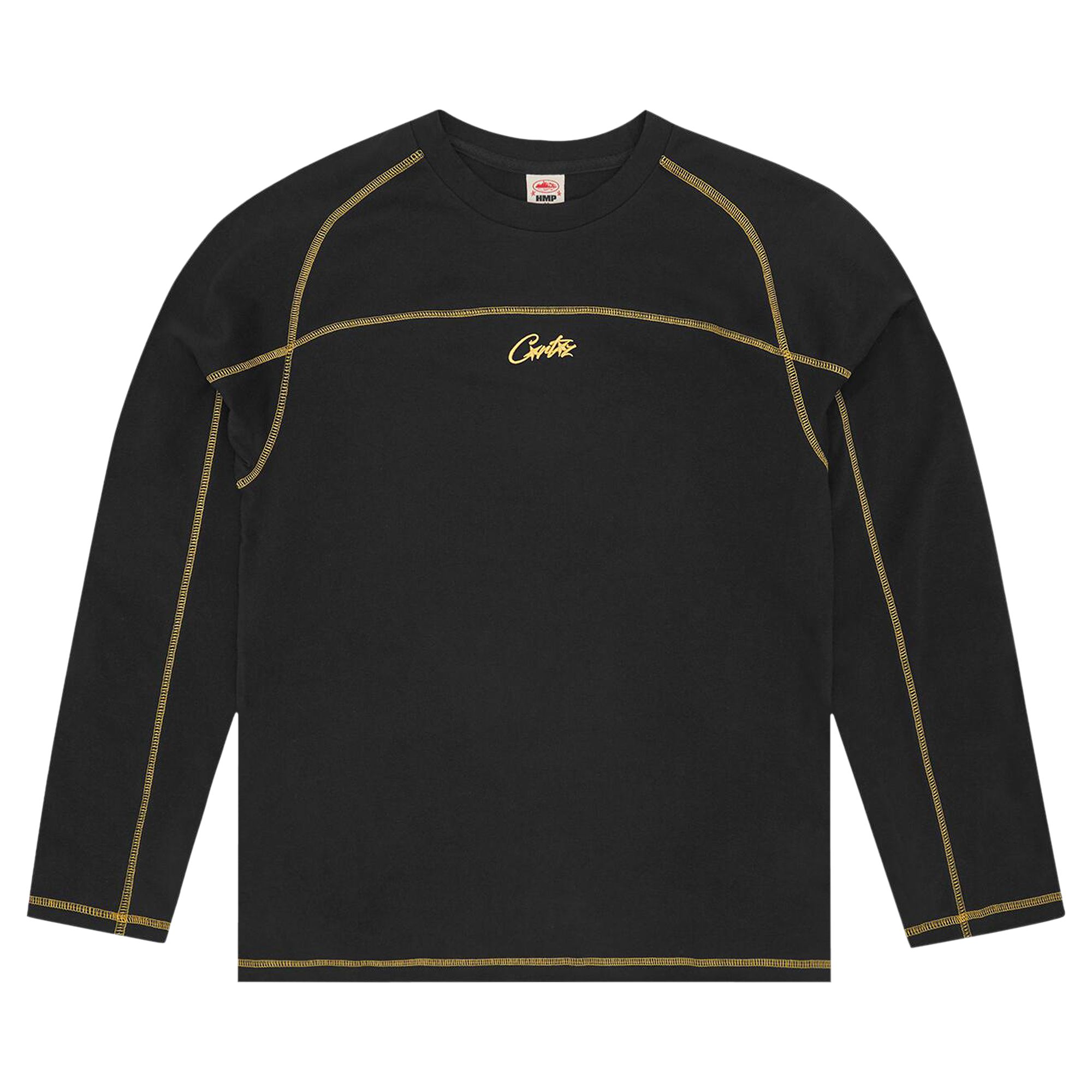 Pre-owned Corteiz Hmp Panel Heavyweight Long-sleeve Tee 'black/yellow' | Men's Size Xl