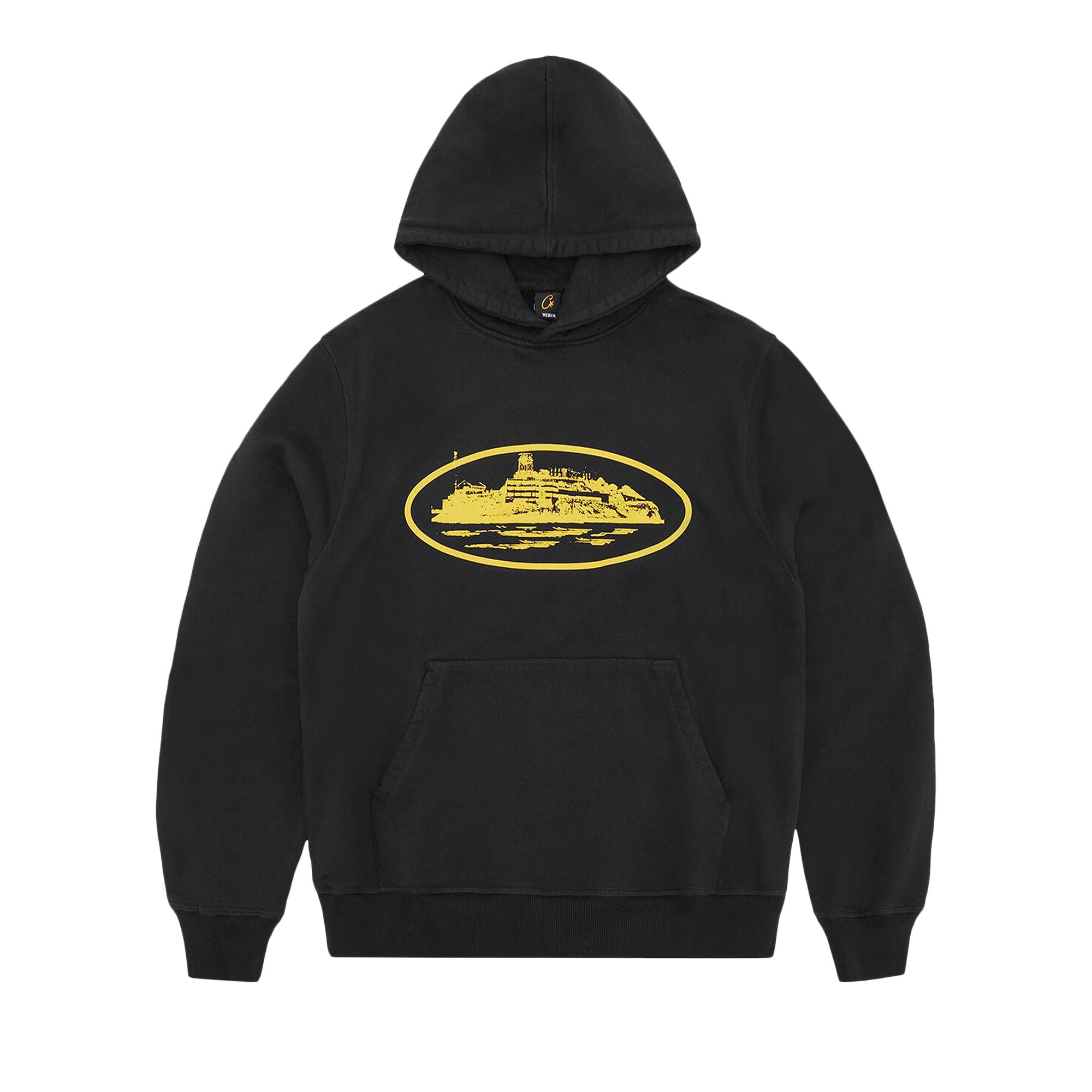 Pre-owned Corteiz Alcatraz Hoodie V2 'black/yellow' | Men's Size Xl
