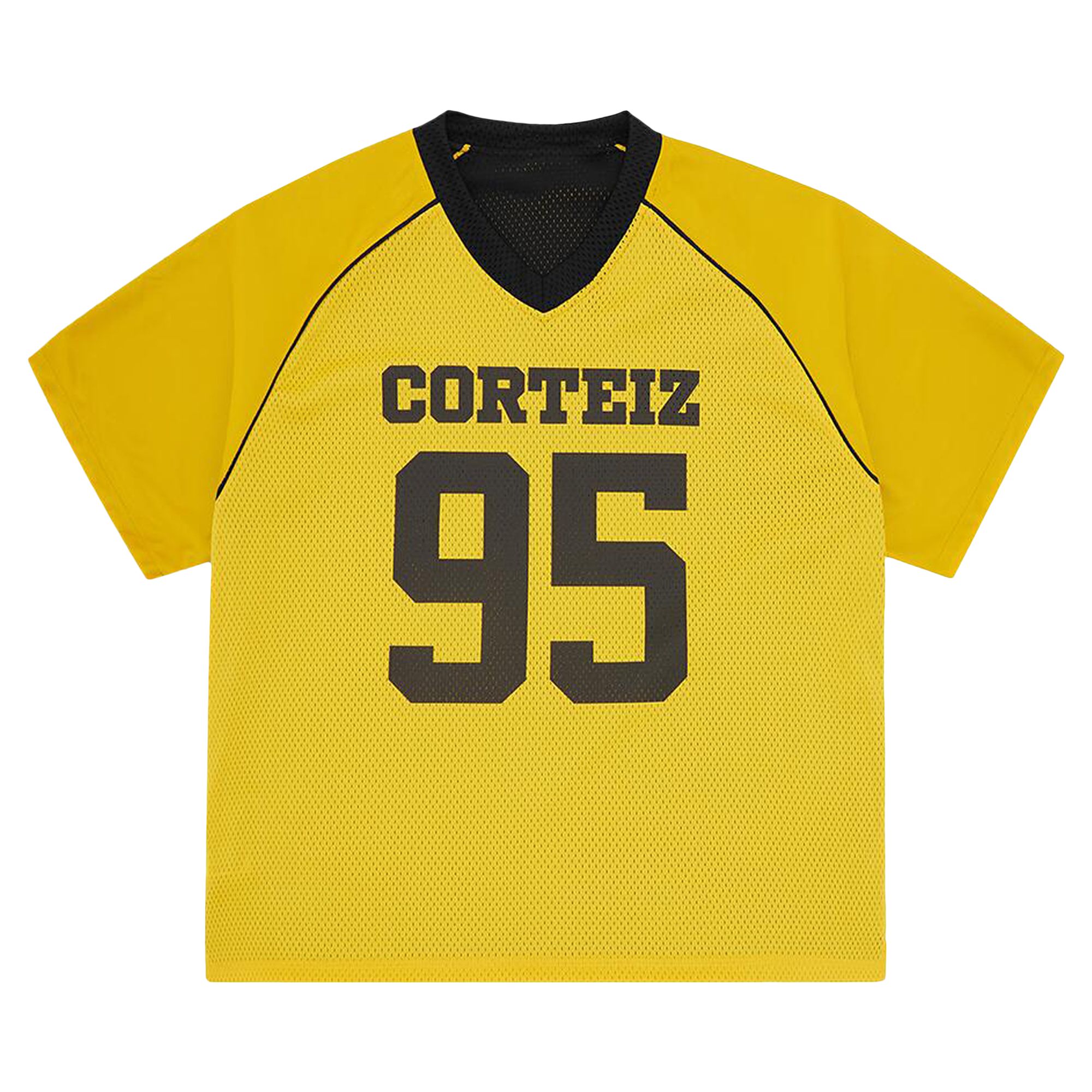 Pre-owned Corteiz 95 Reversible Mesh Jersey 'black/yellow' | Men's Size M