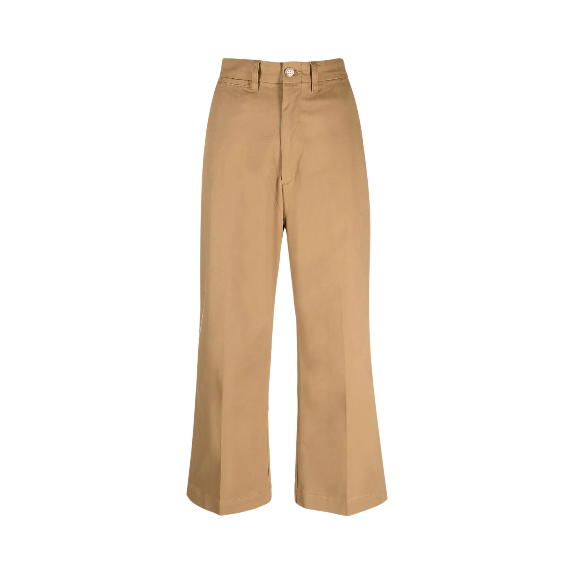 Pre-owned Polo Ralph Lauren High Waisted Cropped Trousers 'montana Khaki' | Women's Size 4