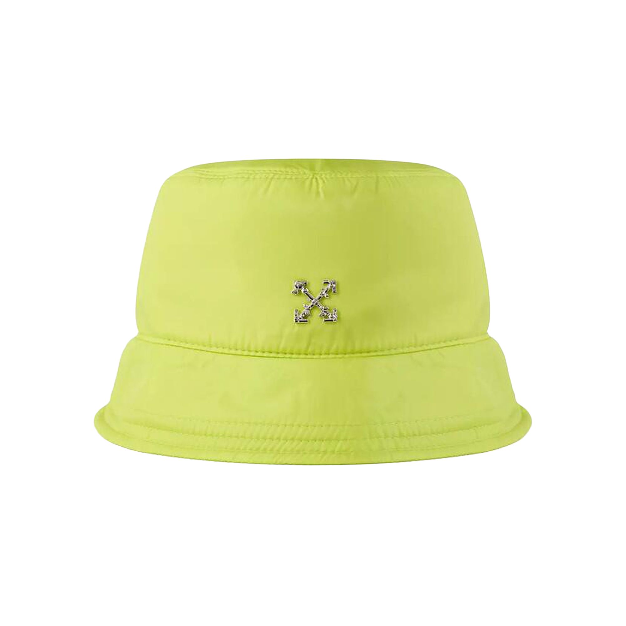 Pre-owned Off-white Logo Metal Arrow Bucket Hat 'yellow Fluo' | Men's Size Onesize