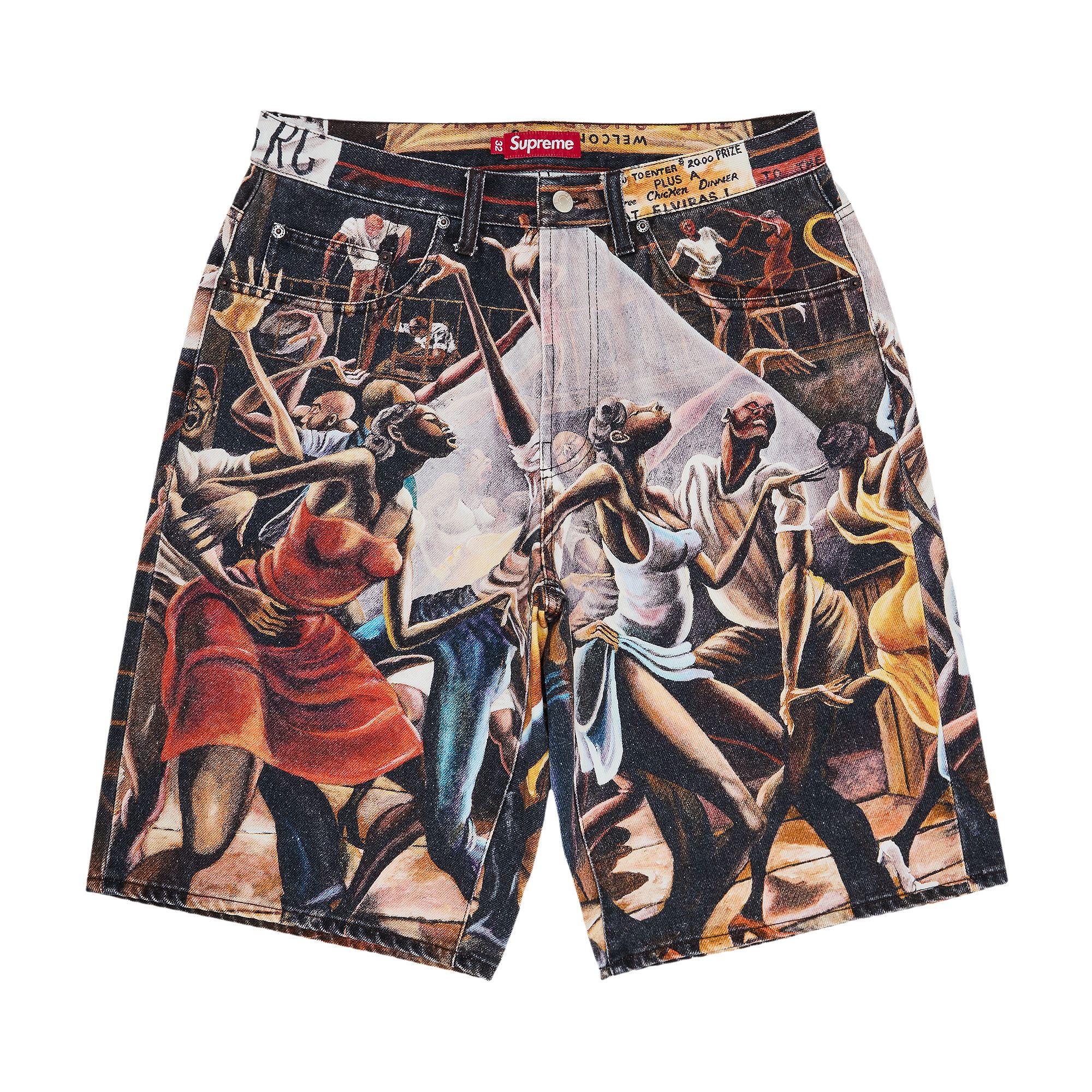 Pre-owned Supreme X Ernie Barnes Baggy Denim Short 'dance' | Multi-color | Men's Size 30