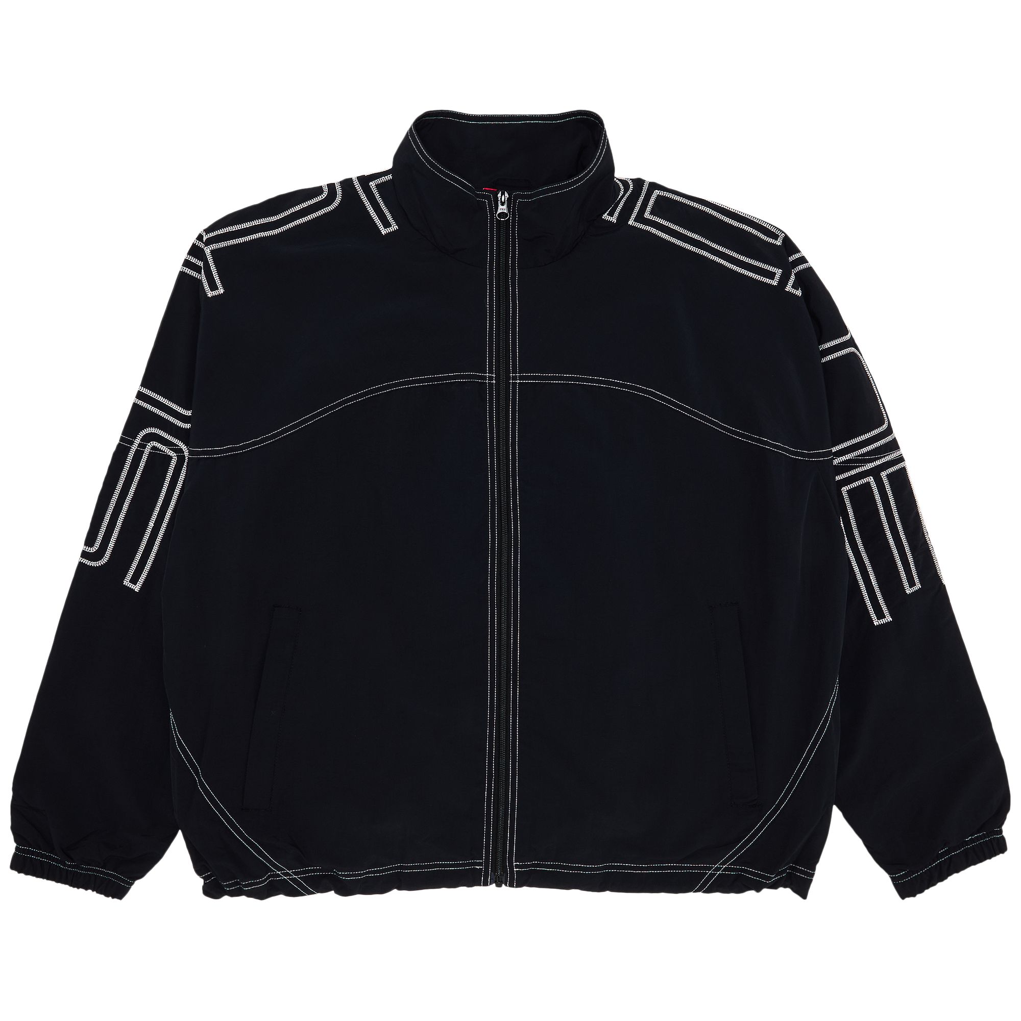 Pre-owned Supreme Spellout Embroidered Track Jacket 'black' | Men's Size M