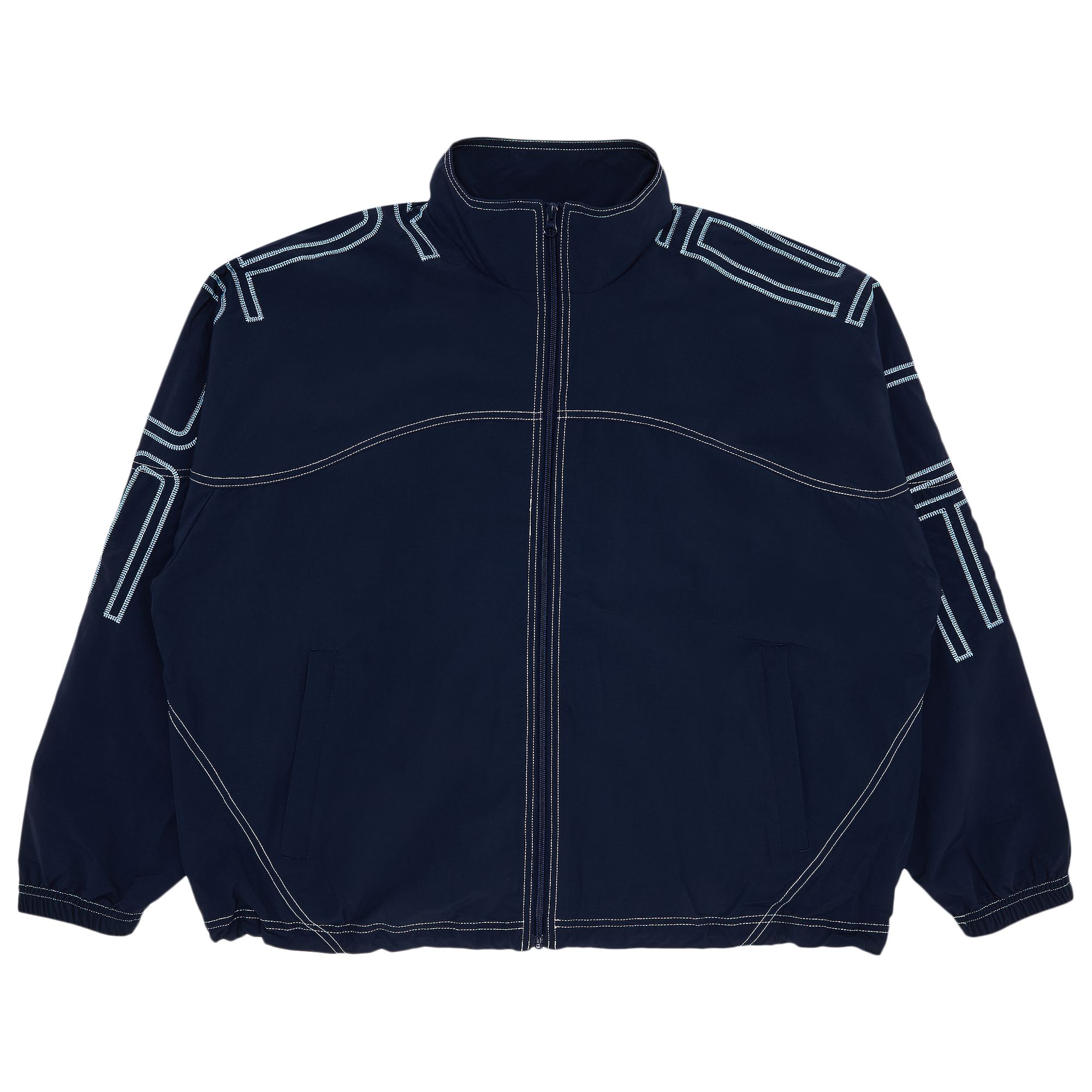 Pre-owned Supreme Spellout Embroidered Track Jacket 'navy' | Blue | Men's Size M