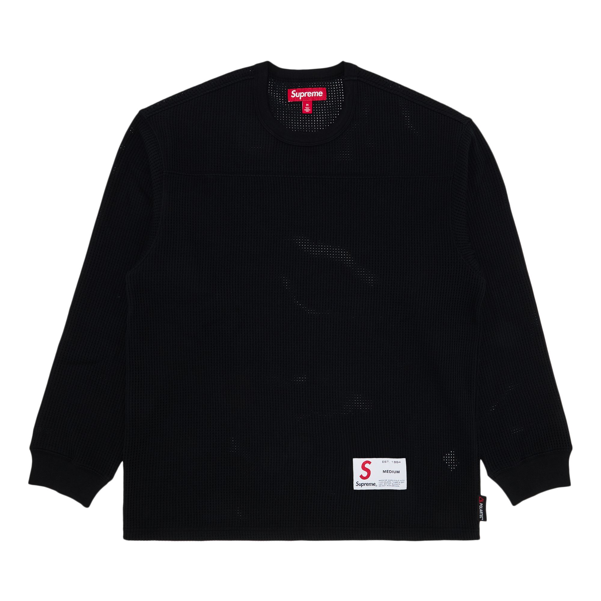 Pre-owned Supreme Polartec Mesh Long-sleeve Football Top 'black' | Men's Size L