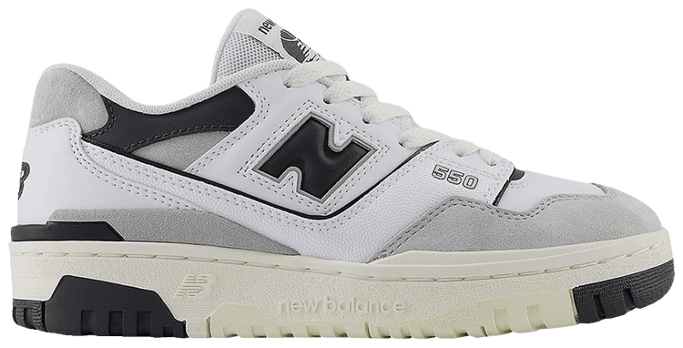 New Balance 550 Big Kid White Black Cement