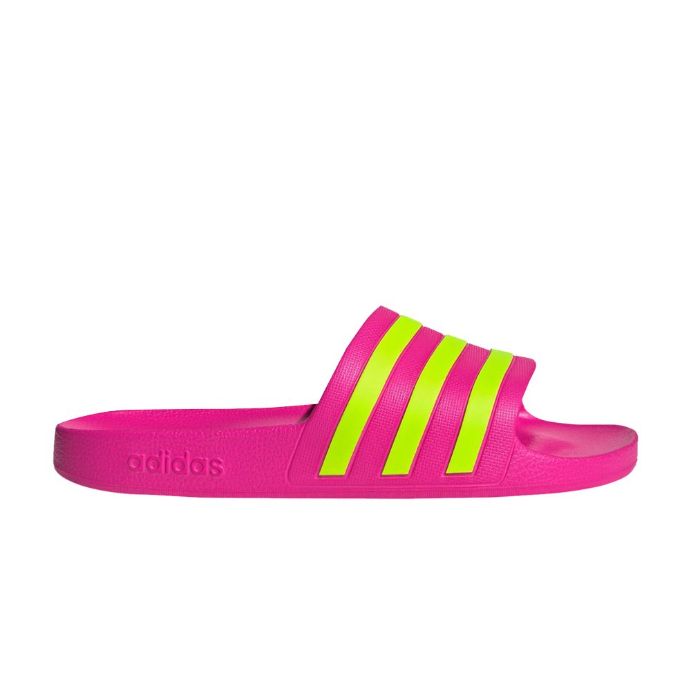 adidas Wmns Adilette Aqua Slide 'Shock Pink Solar Slime' | Women's Size 5 - JS4052