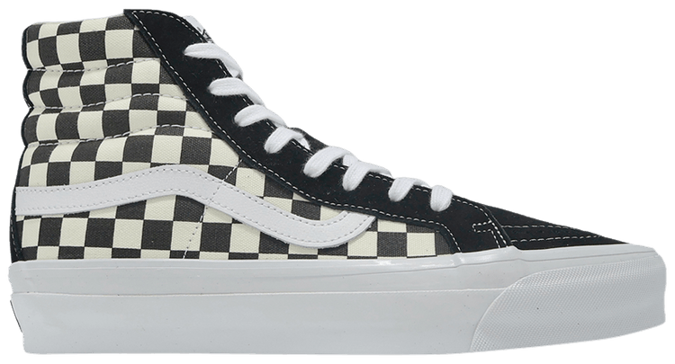 VANS★SK8-HI REISSUE 38 LX★CHECKERBOARD BLACK/OFF WHITE Men's shoes Vans Sk8-Hi Reissue 38 LX Checkerboard Black
