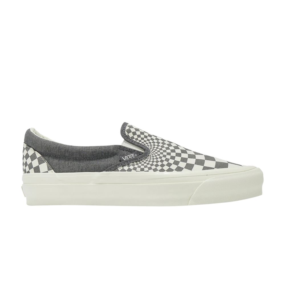 Pre-owned Vans Slip-on Reissue 98 'radial Checkerboard - Pewter Marshmallow' | Grey | Men's Size 6.5