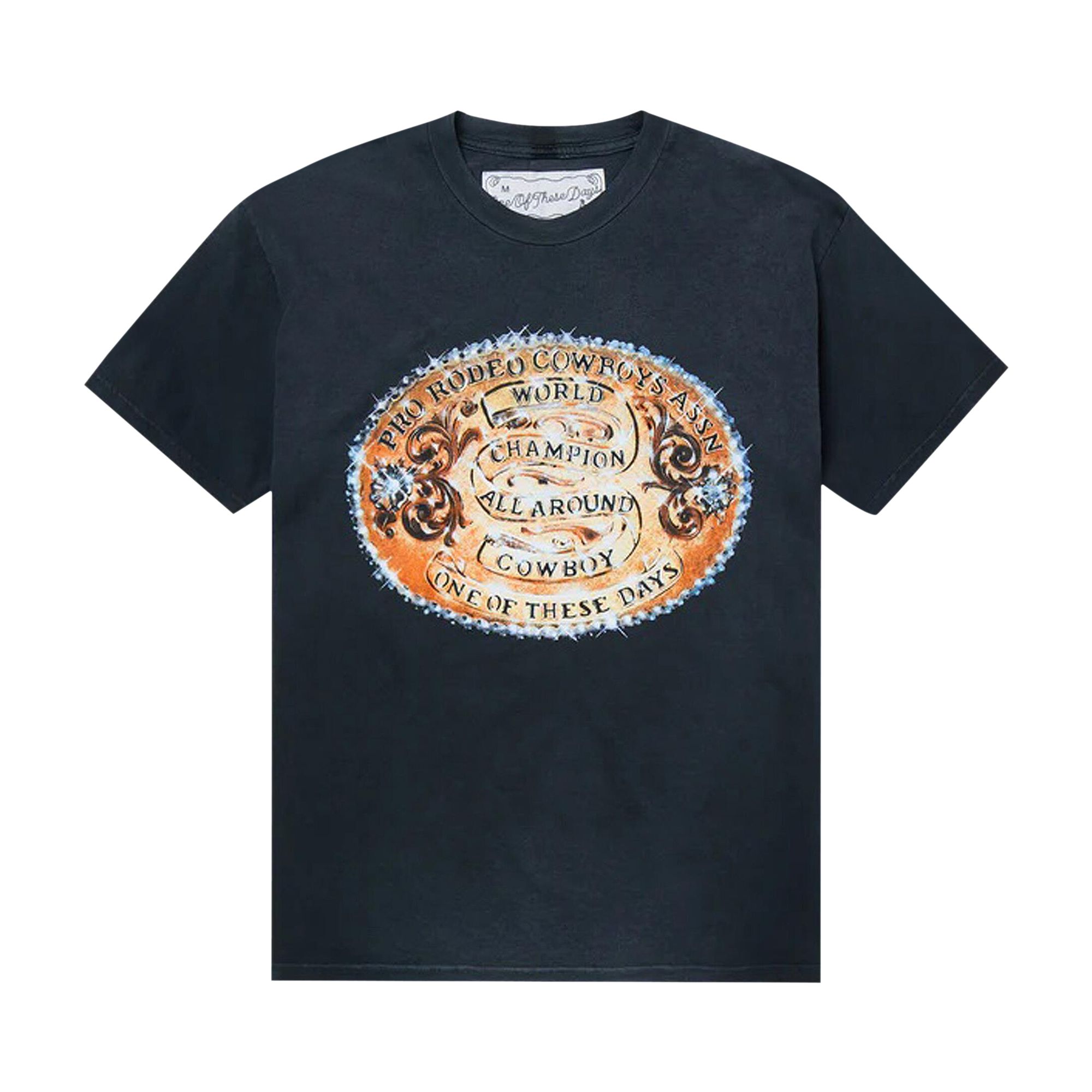 Pre-owned One Of These Days World Champions T-shirt 'washed Navy' | Blue | Men's Size Xxl