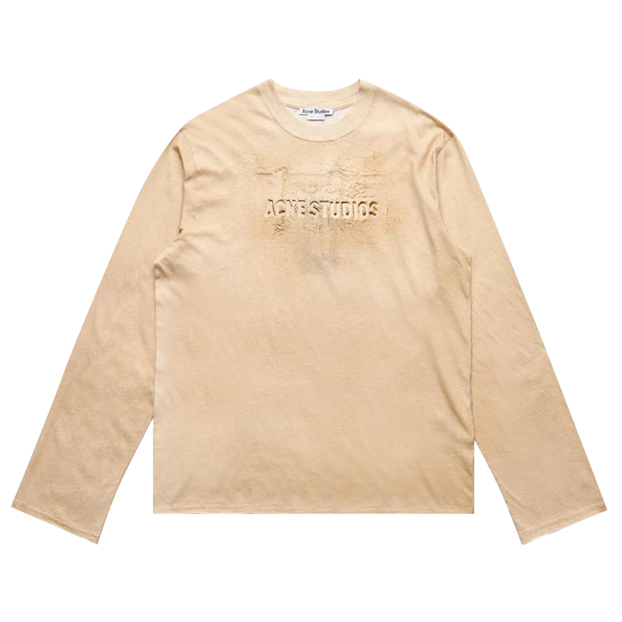 Pre-owned Acne Studios Long-sleeve Logo T-shirt 'sand Beige' | Tan | Men's Size Xs