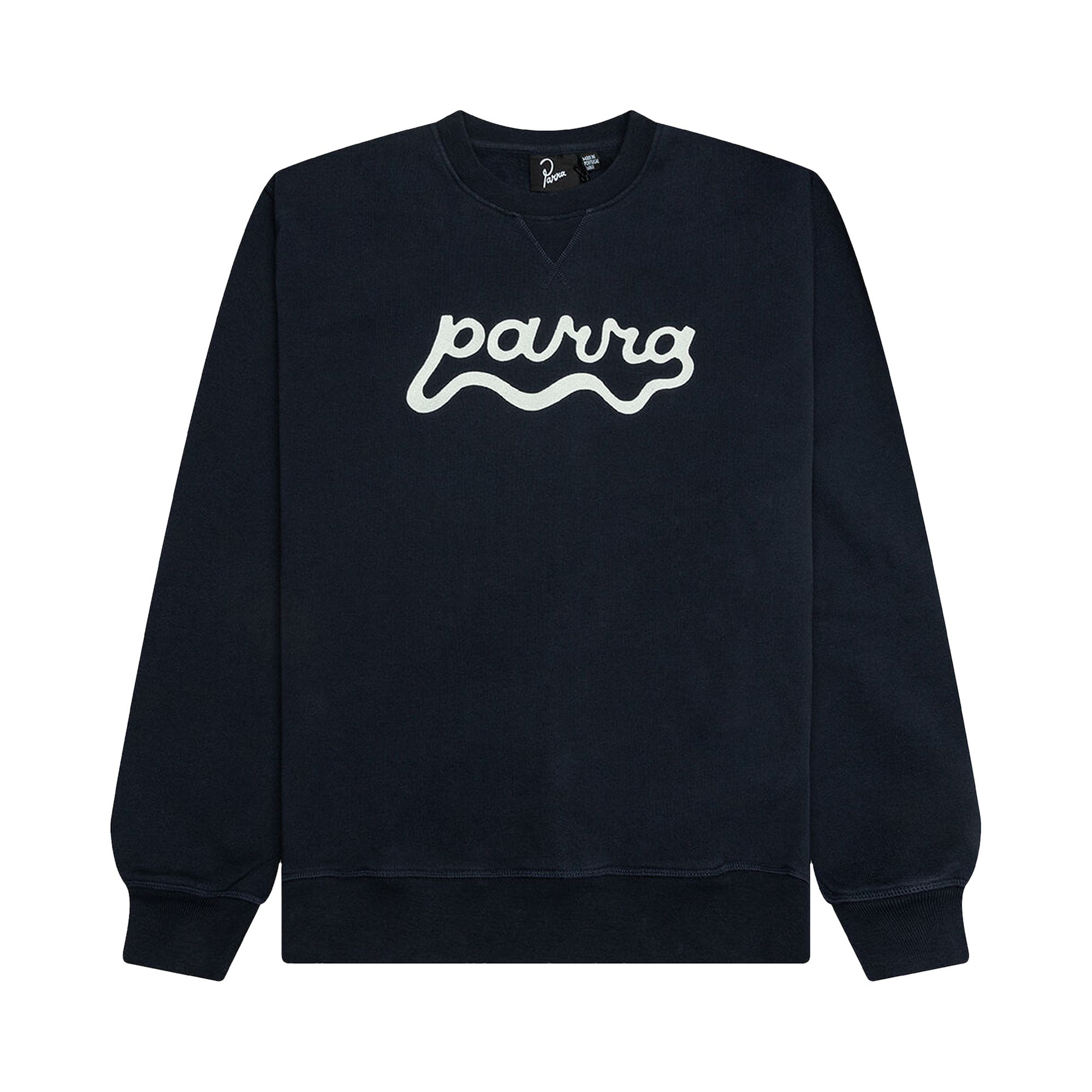 Pre-owned Parra Water Wave Logo Crewneck Sweatshirt 'navy Blue' | Men's Size S