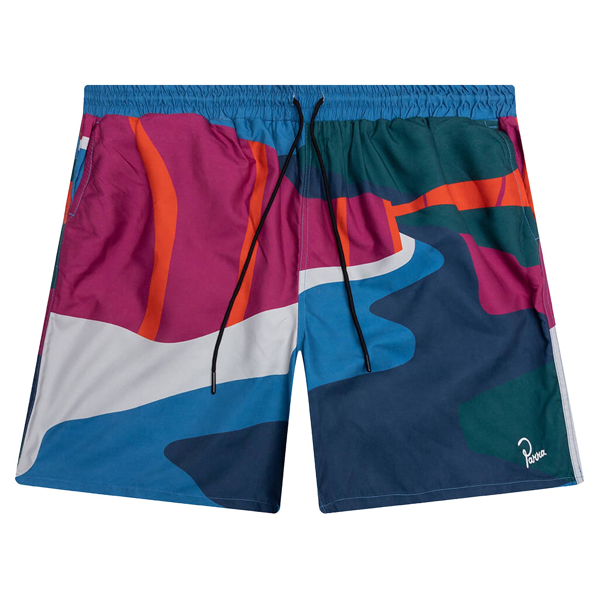 Pre-owned Parra The Festival Fence Swim Shorts 'blue' | Men's Size Xl