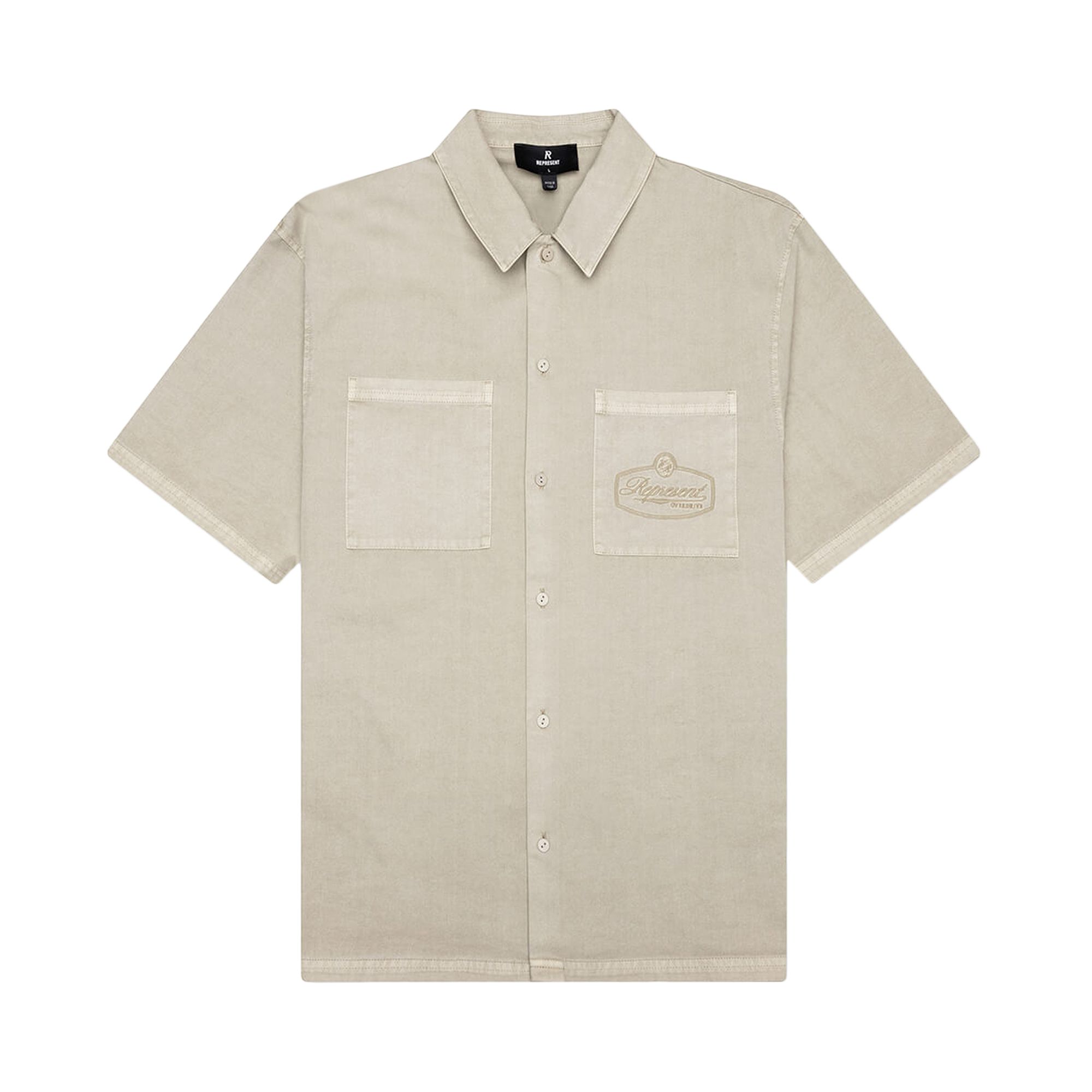 Pre-owned Represent Clo Short-sleeve Overshirt 'beige' | Tan | Men's Size Xxl