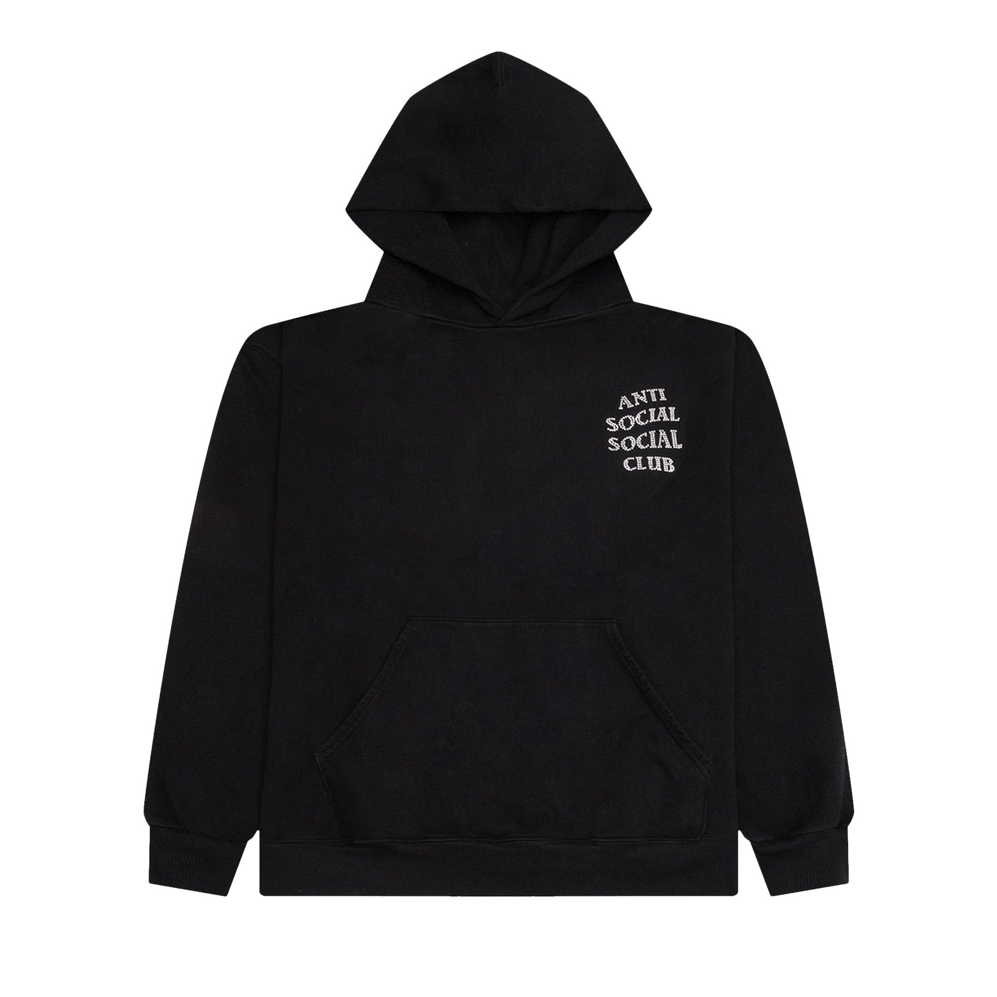 Pre-owned Anti Social Social Club Mind Games Rhinestone Hoodie 'black' | Men's Size S