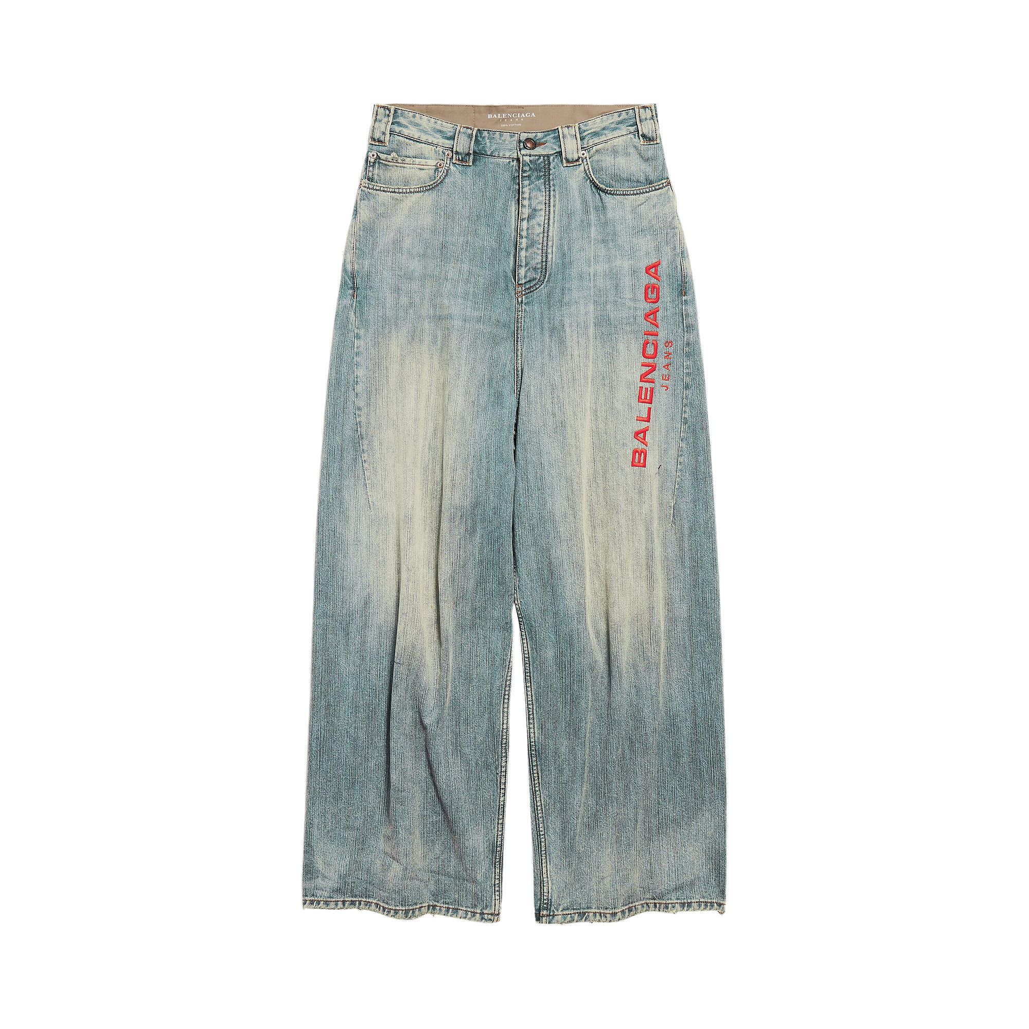 Pre-owned Balenciaga Baggy Jeans 'stained' | Blue | Men's Size S
