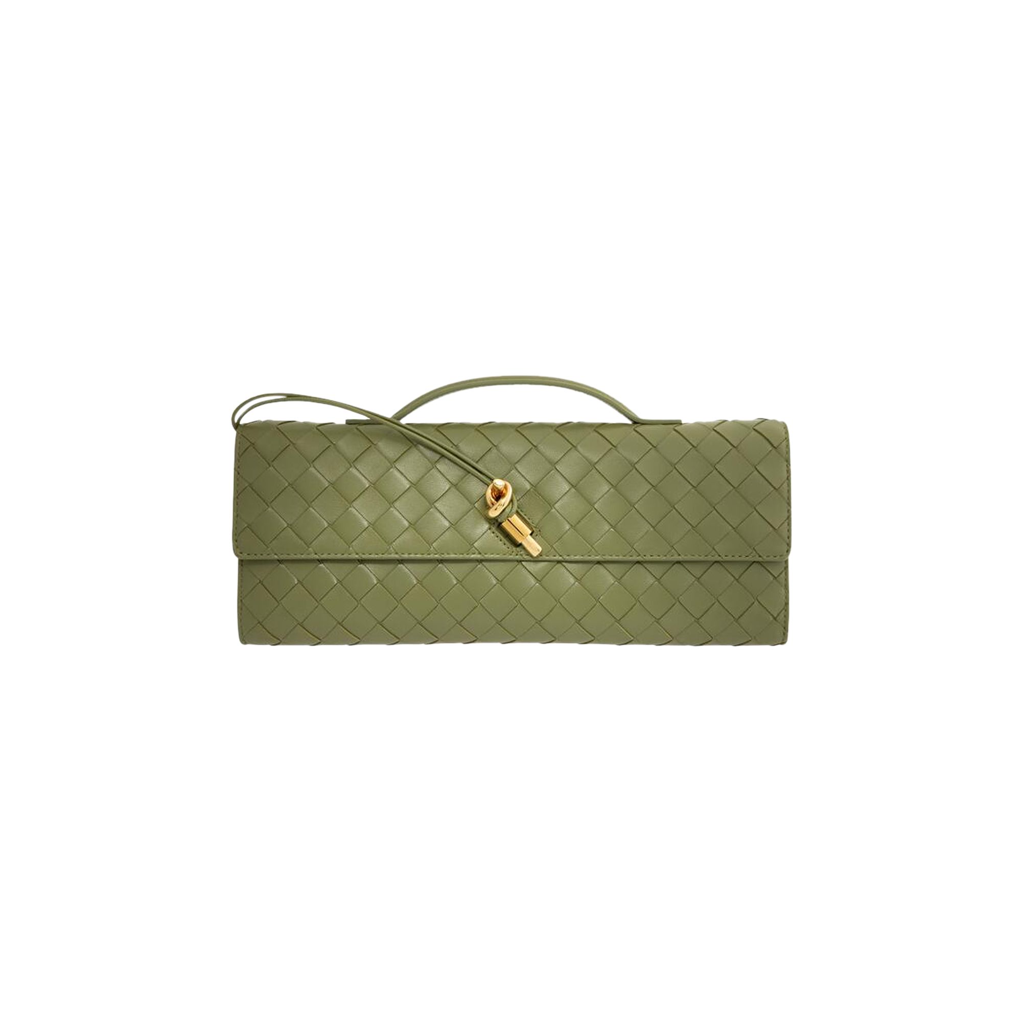 Pre-owned Bottega Veneta Andiamo Long Clutch 'matcha/muse Brass' | Green | Women's Size Onesize