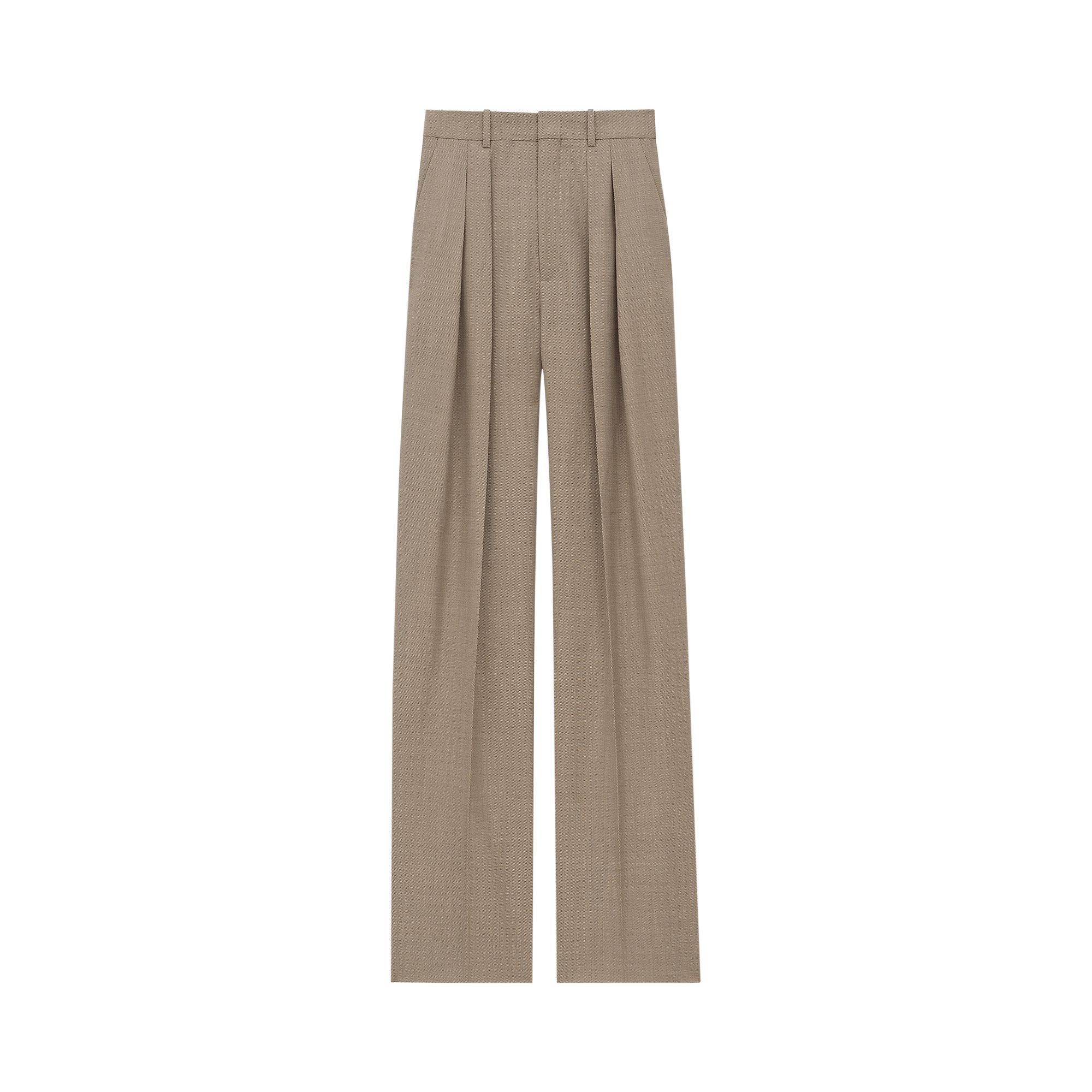 Pre-owned Saint Laurent Tailored Pant 'taupe Beige' | Tan | Women's Size 36 In Brown