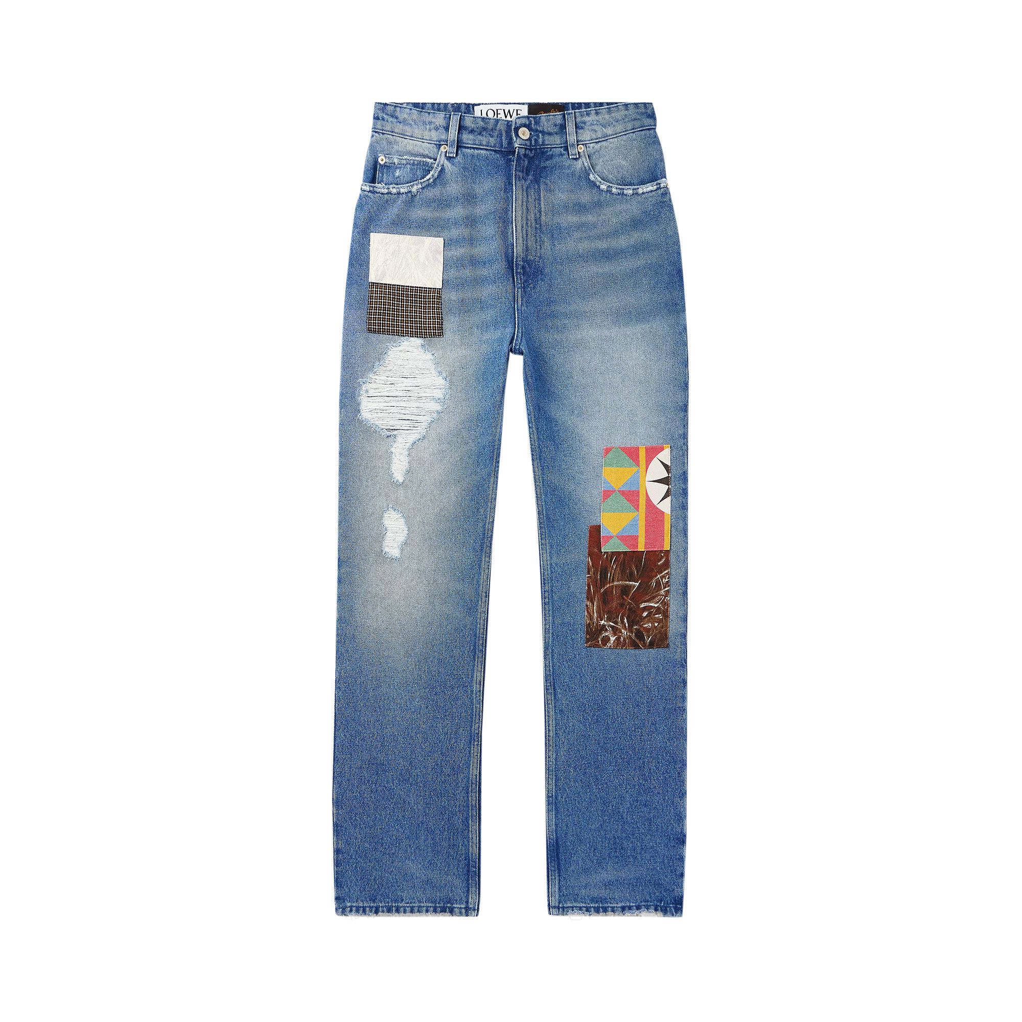 Pre-owned Loewe Straight Leg Jeans 'medium Blue' | Men's Size 48