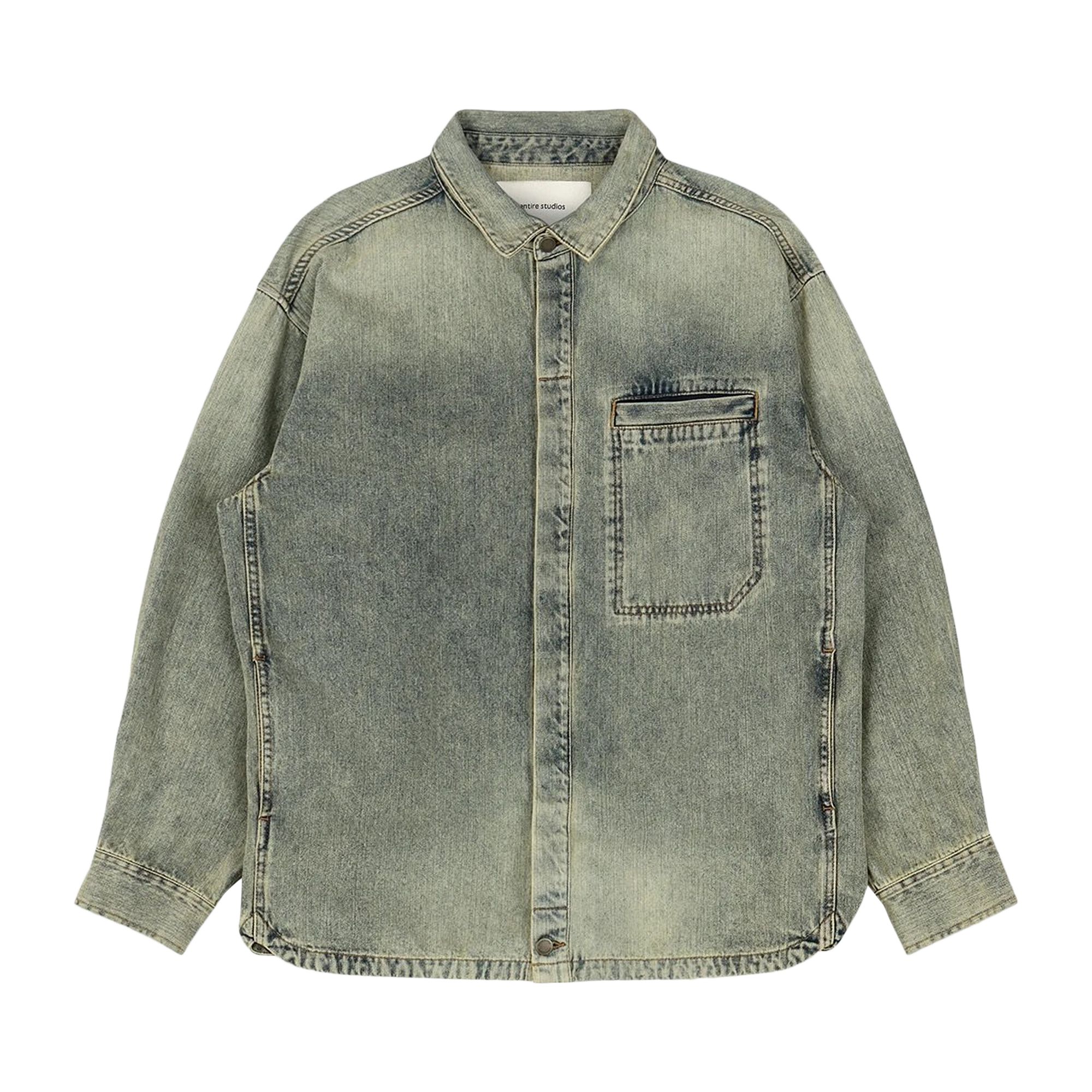 Pre-owned Entire Studios Herculean Shirt 'surface Wave' | Blue | Men's Size L