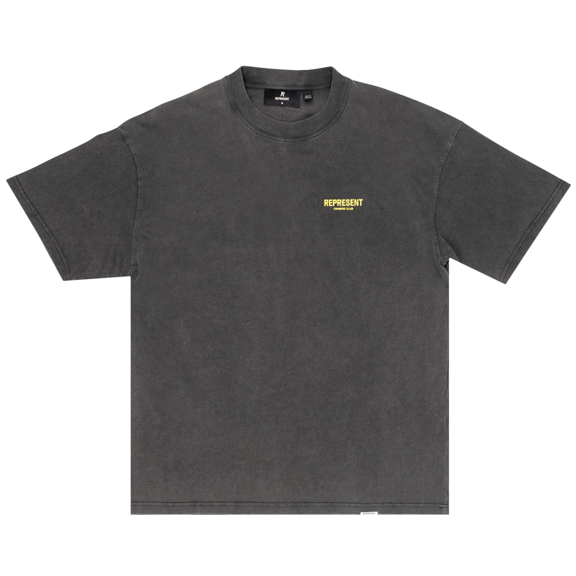 Pre-owned Represent Clo Represent Owners Club T-shirt 'vintage Grey/yellow' | Men's Size L In Gray