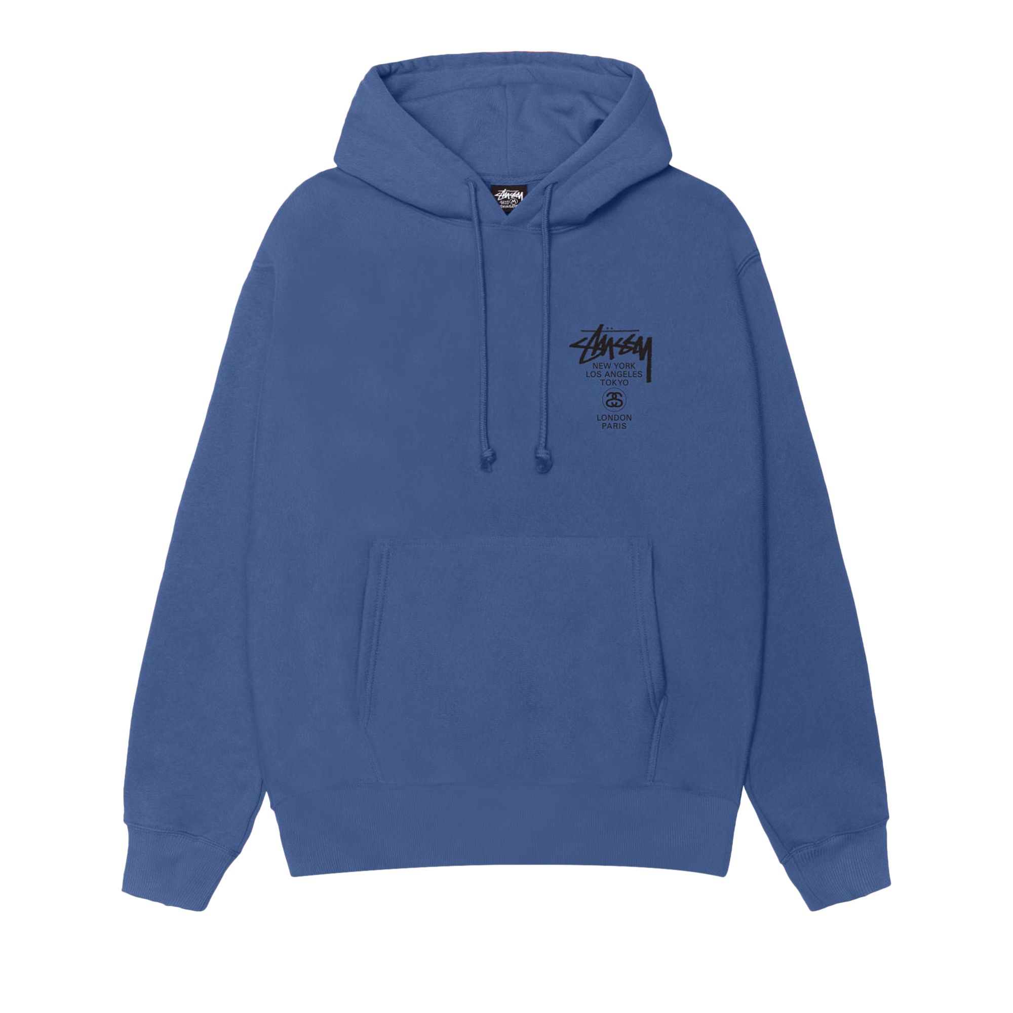 Pre-owned Stussy World Tour Hoodie 'blue' | Men's Size L