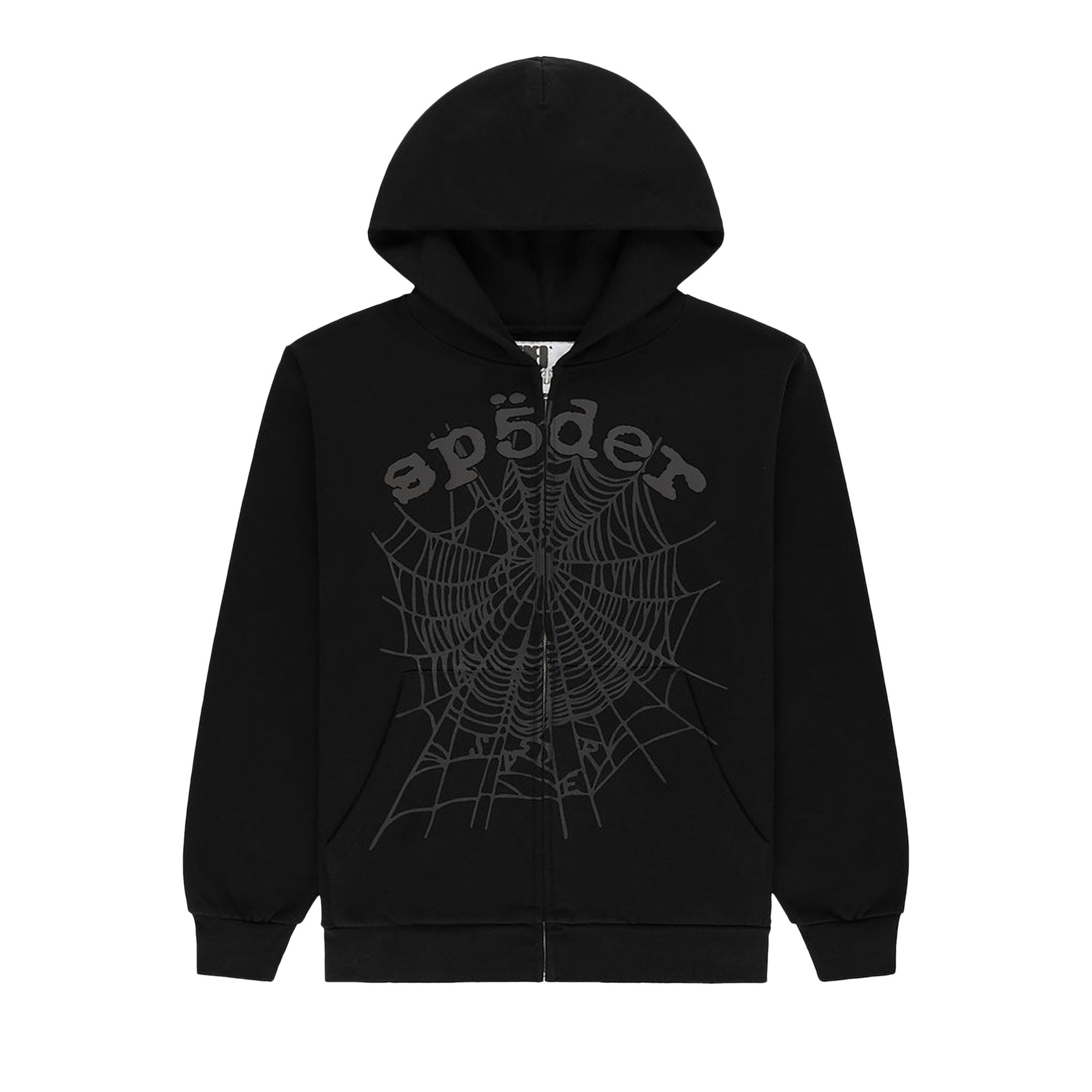 Pre-owned Sp5der Og Web V2 Phantom Zip Up 'black' | Men's Size L