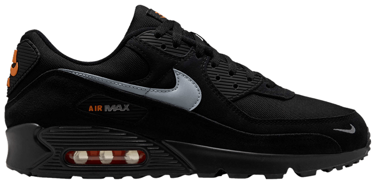 Nike Air Max 90 Black Metallic Cool Grey Orange