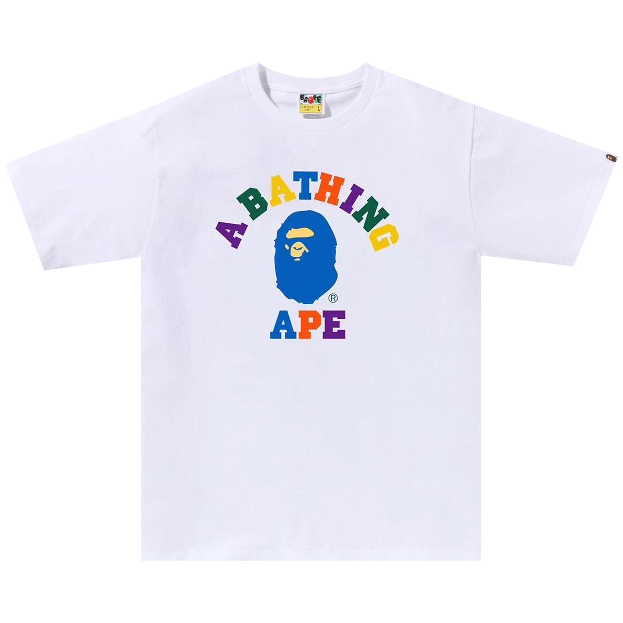 Pre-owned Bape Colors College Tee 'white' | Men's Size Xxl