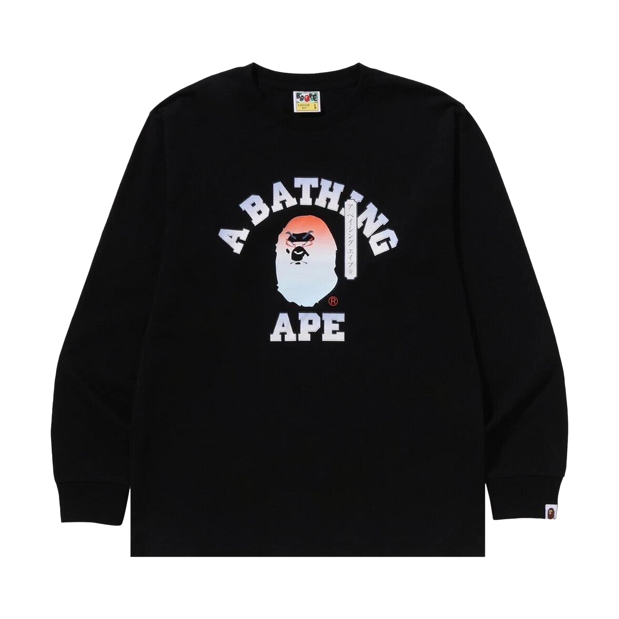 Pre-owned Bape Kabuki Head Long-sleeve Tee 'black' | Men's Size M