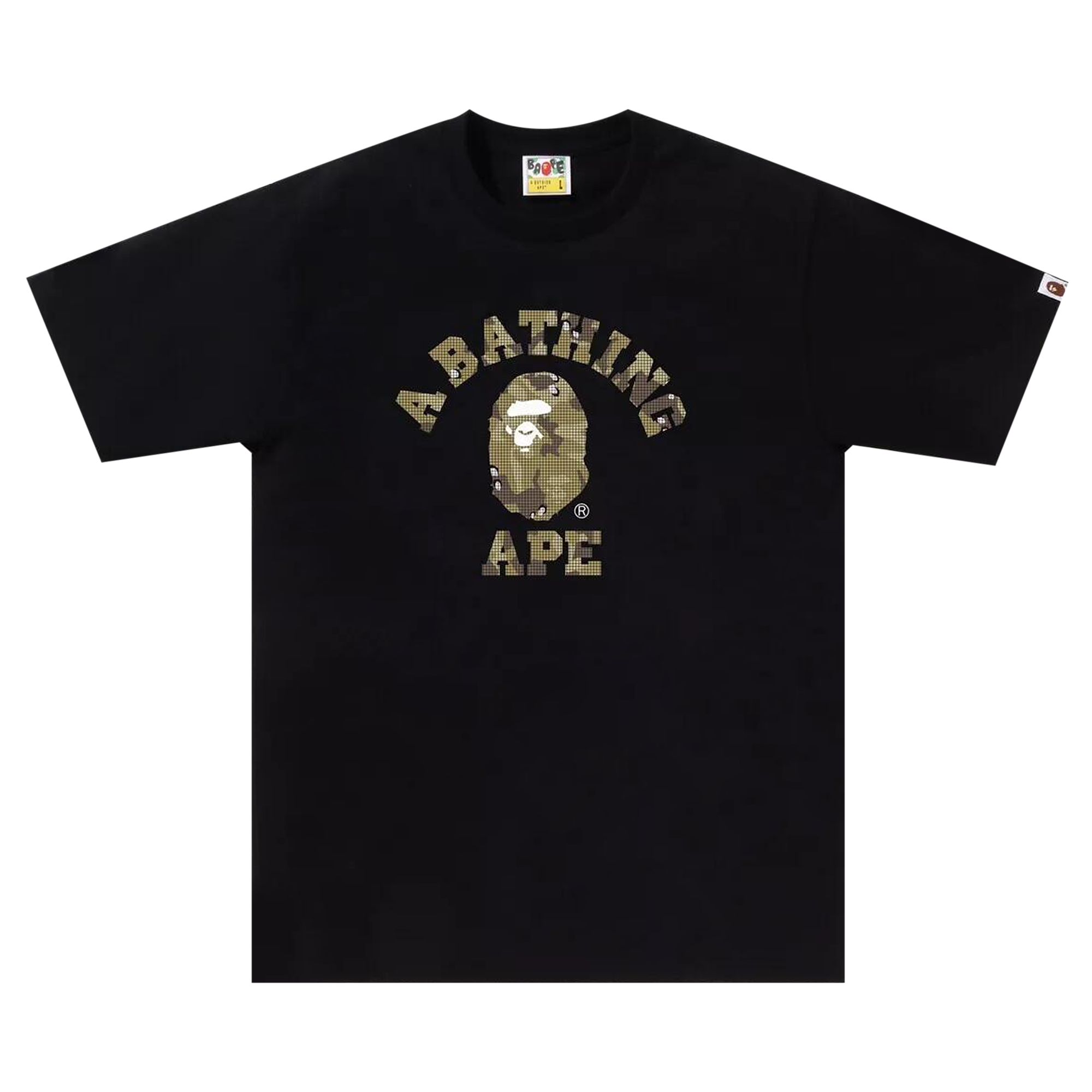 Pre-owned Bape Bitmap College Tee 'black' | Men's Size L