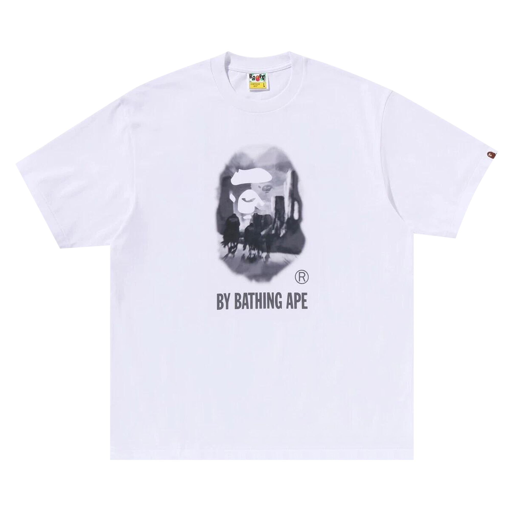 Pre-owned Bape Painting By Bathing Ape Relaxed Fit Tee 'white'