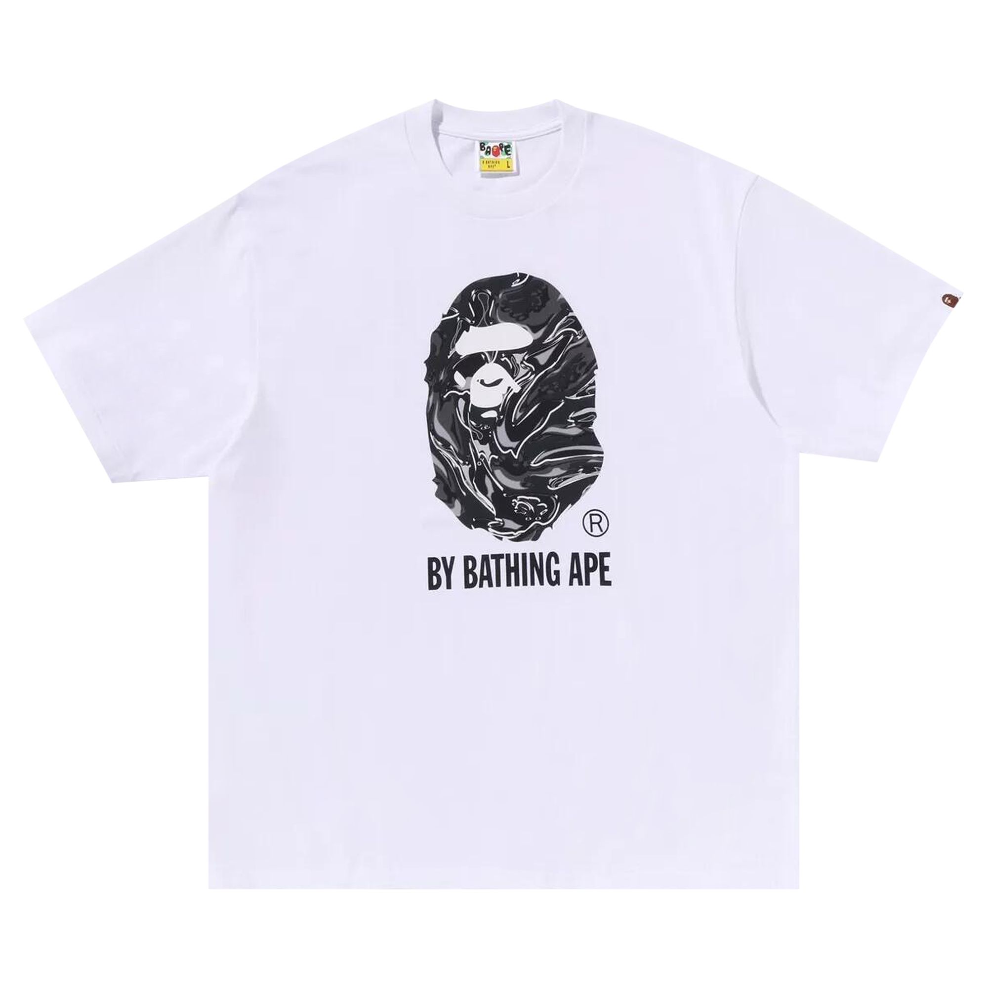 Pre-owned Bape Marbling Camo By Bathing Ape Relaxed Fit Tee 'white'