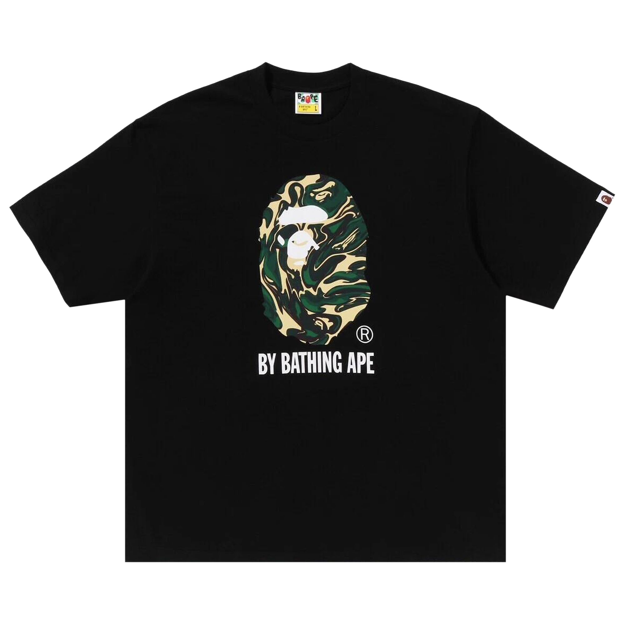 Pre-owned Bape Marbling Camo By Bathing Ape Relaxed Fit Tee 'black'