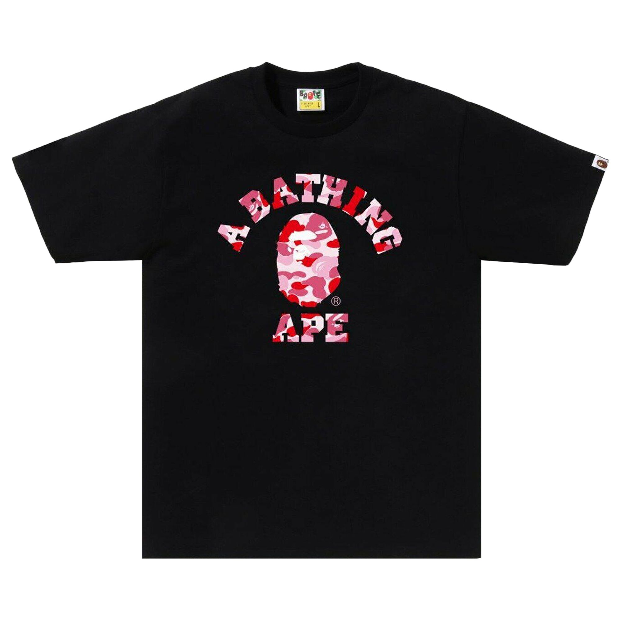 Pre-owned Bape Abc Camo College Tee 'black/pink'