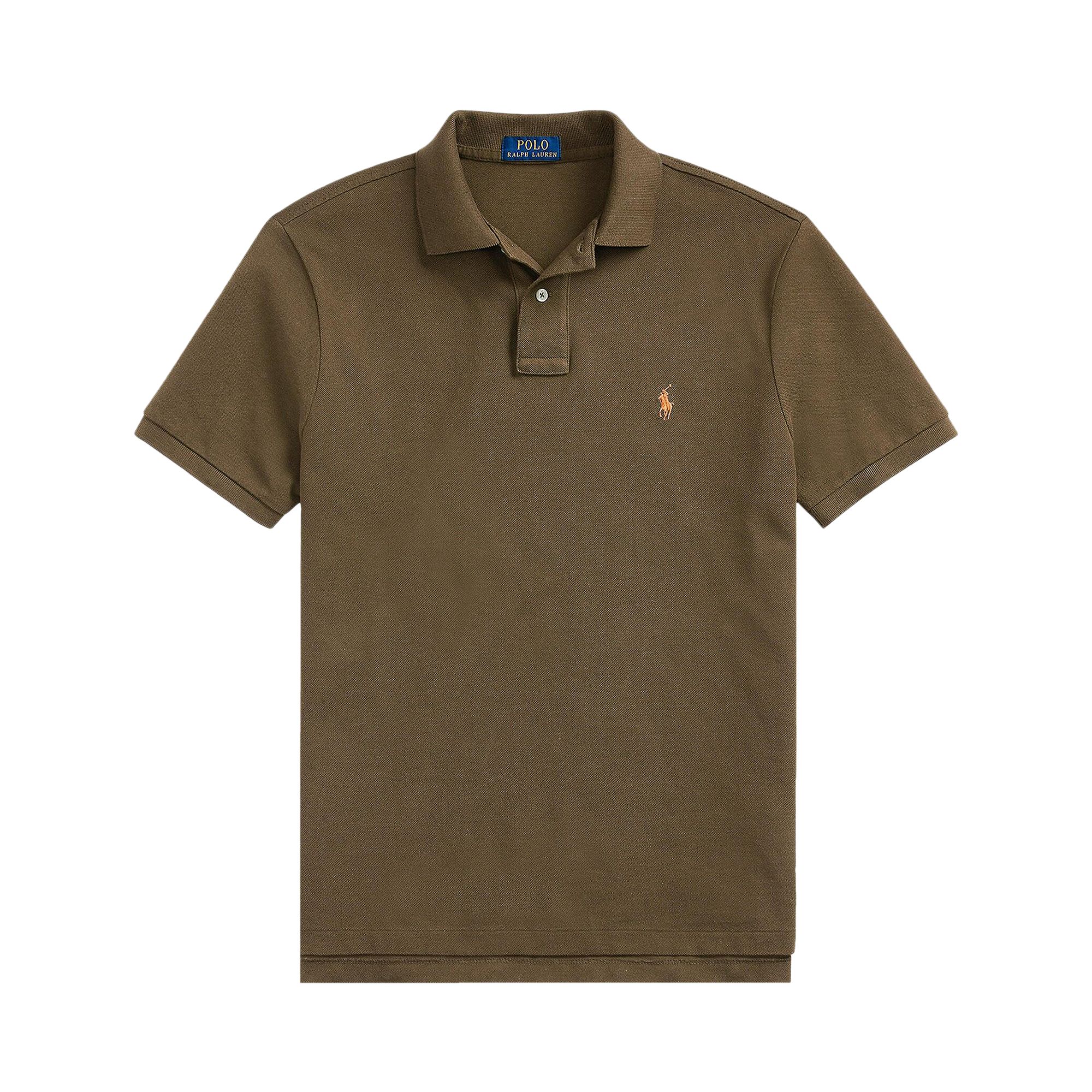 Pre-owned Polo Ralph Lauren Short-sleeve Slim Fit Mesh Polo 'canopy Olive' | Tan | Men's Size S
