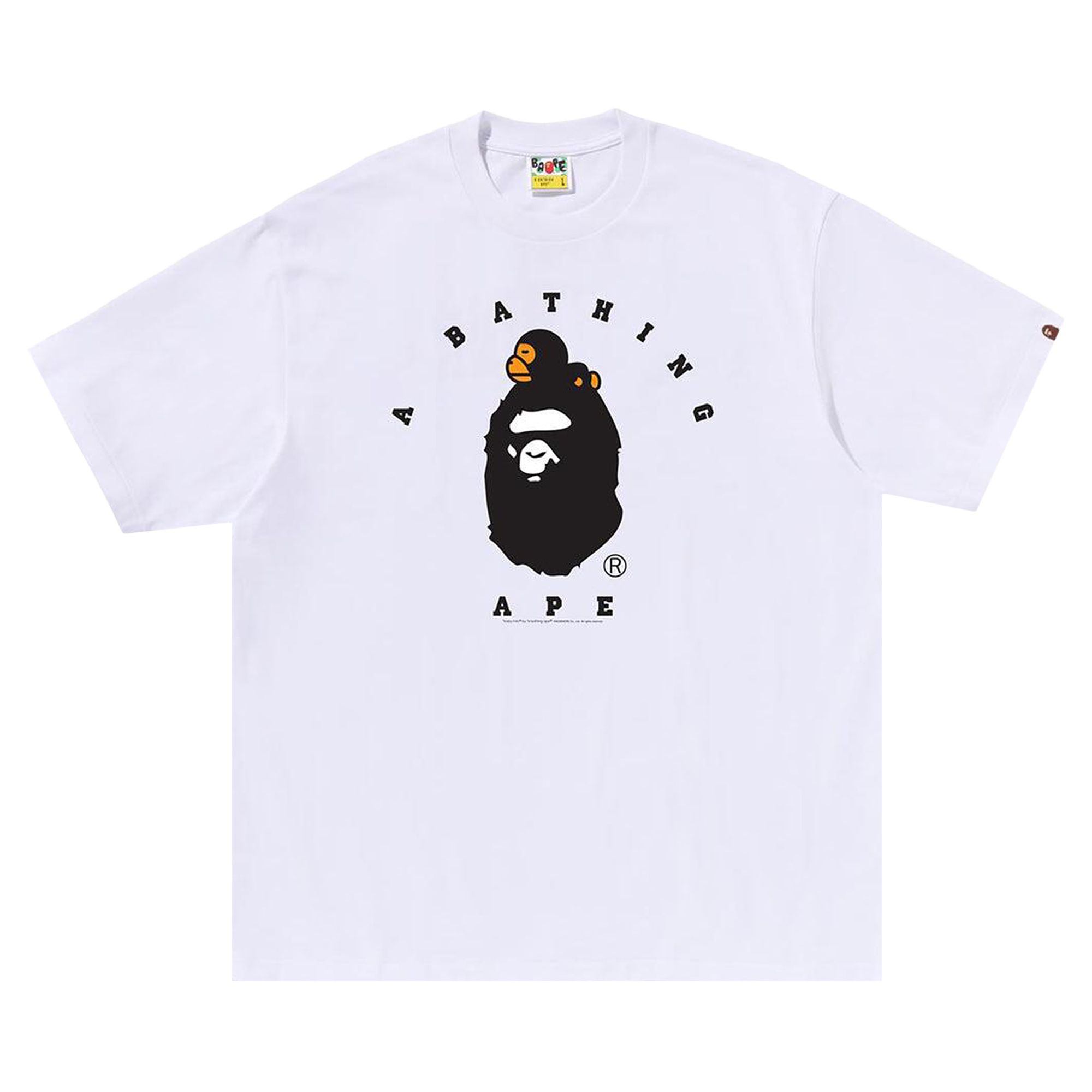 Pre-owned Bape Milo College Relaxed Fit Tee 'white' | Men's Size Xxl