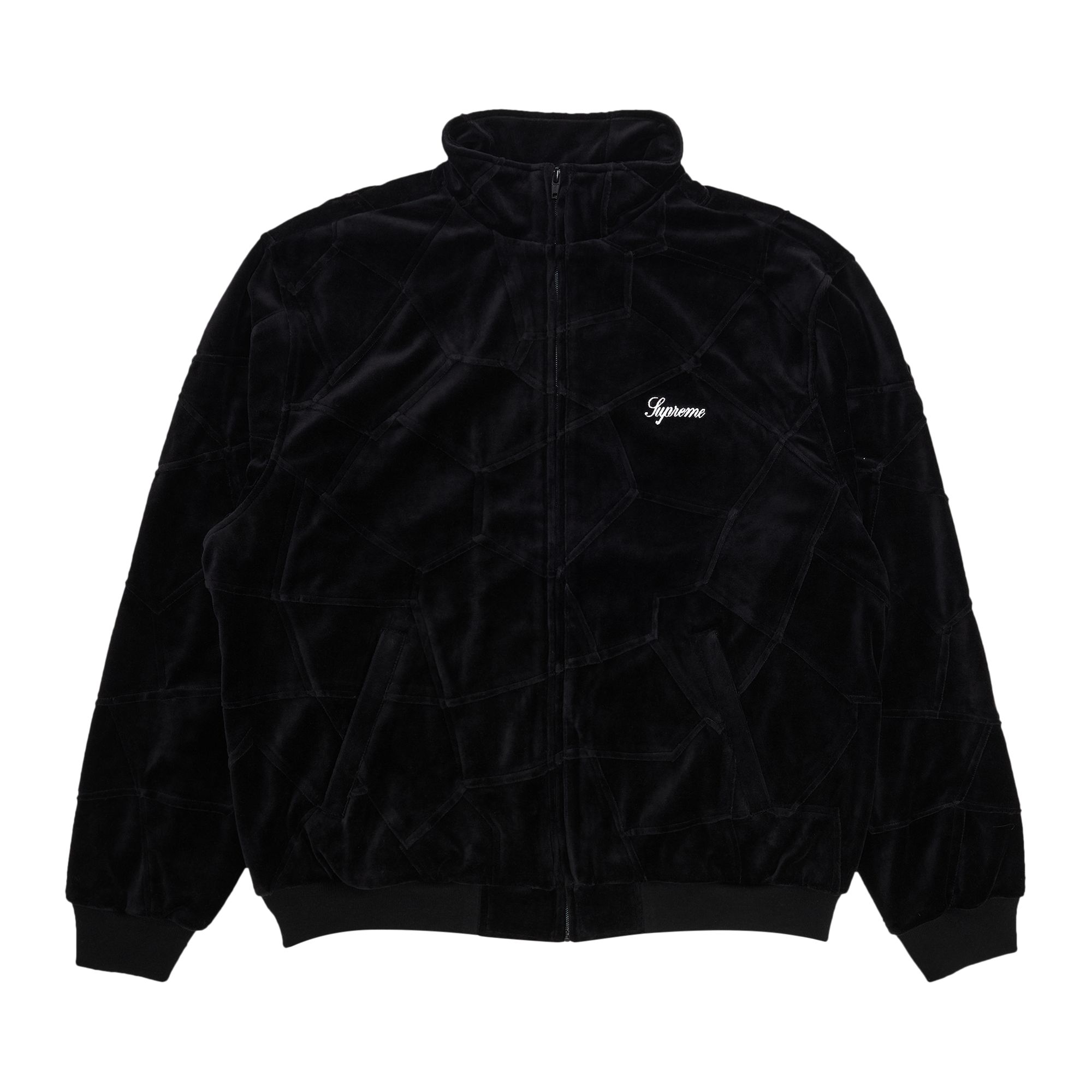 Pre-owned Supreme Patchwork Velour Track Jacket 'black' | Men's Size L