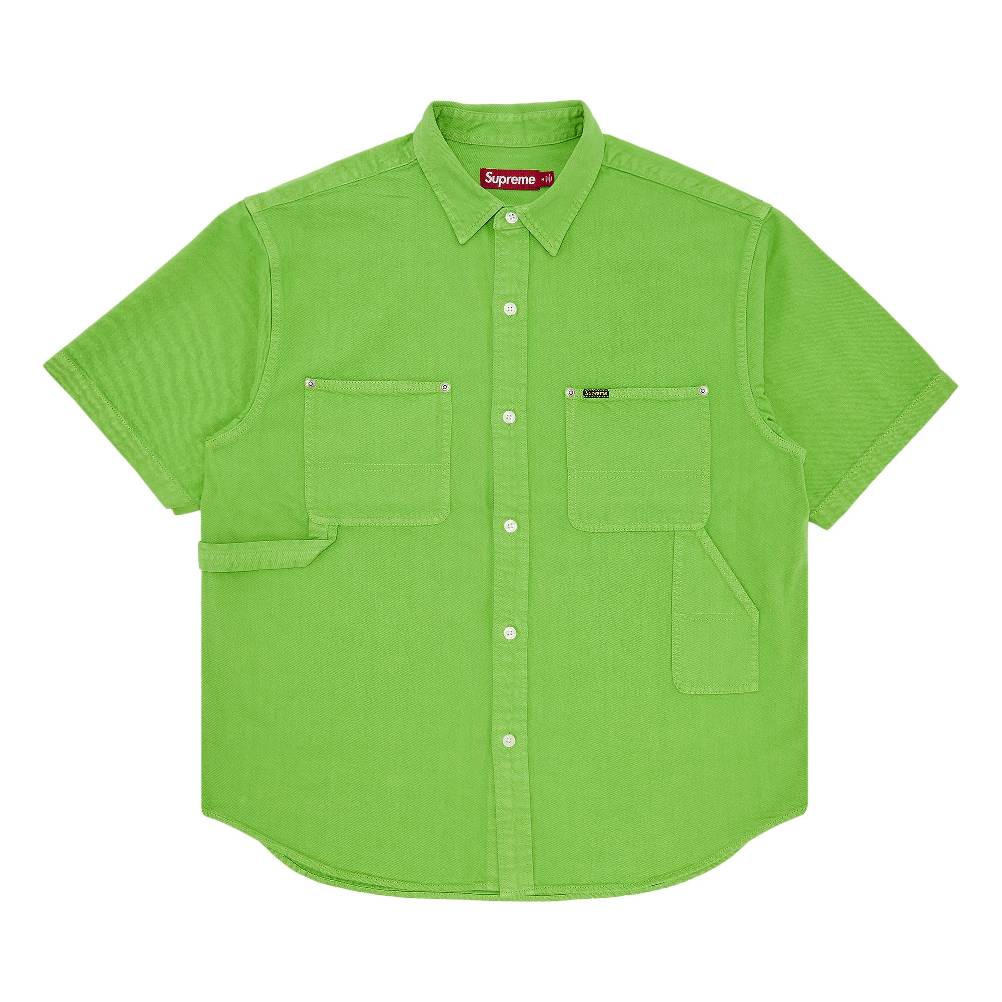 Pre-owned Supreme Loose Fit Short-sleeve Denim Painter Shirt 'green' | Men's Size S