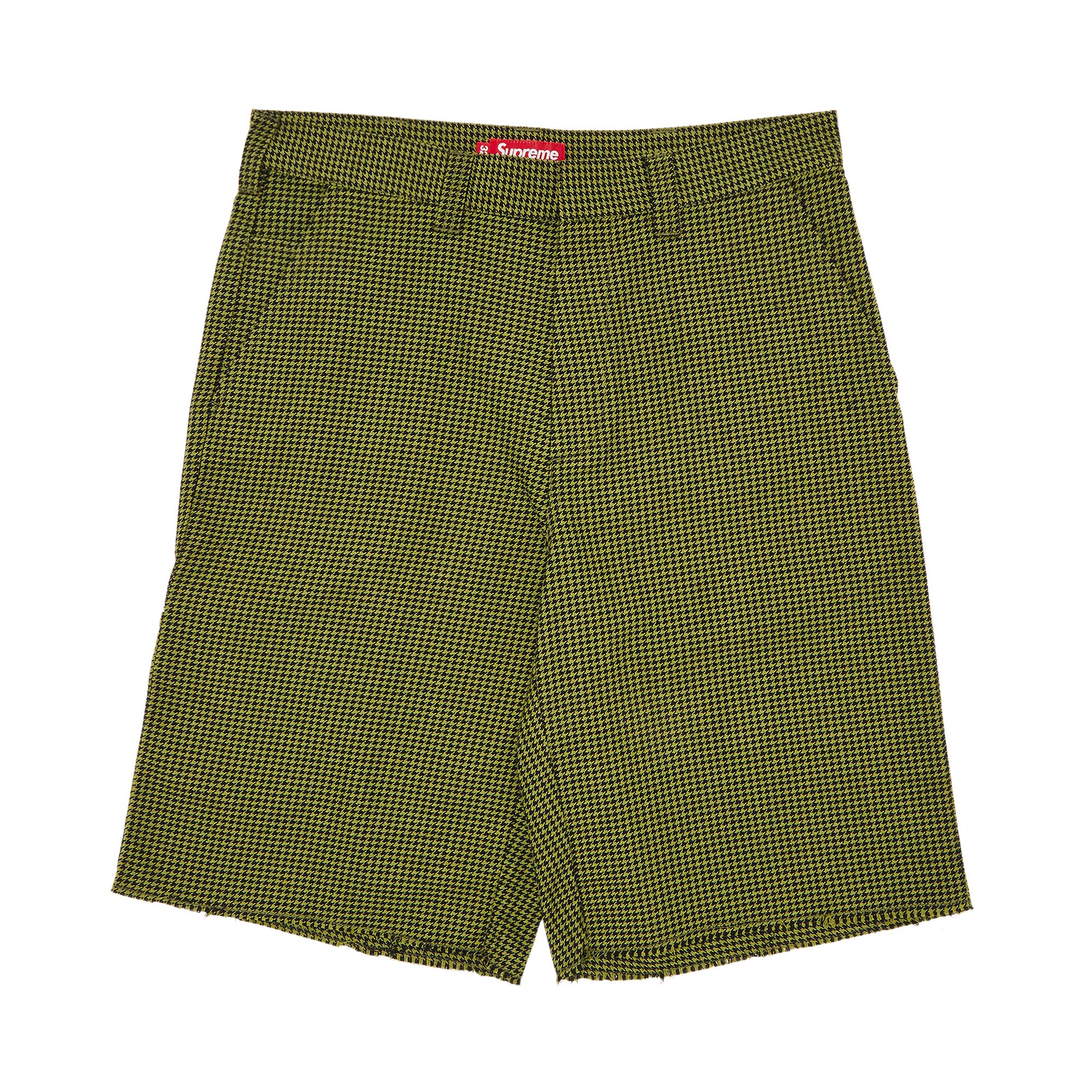 Pre-owned Supreme Work Short 'olive Houndstooth' | Green | Men's Size 34