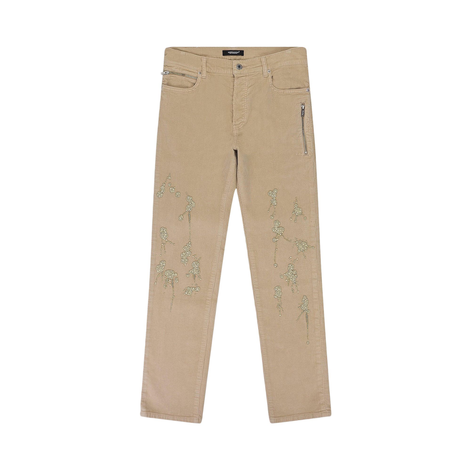Pre-owned Undercover Bead Detail Slim Fit Trousers 'light Beige' | Tan | Men's Size 2