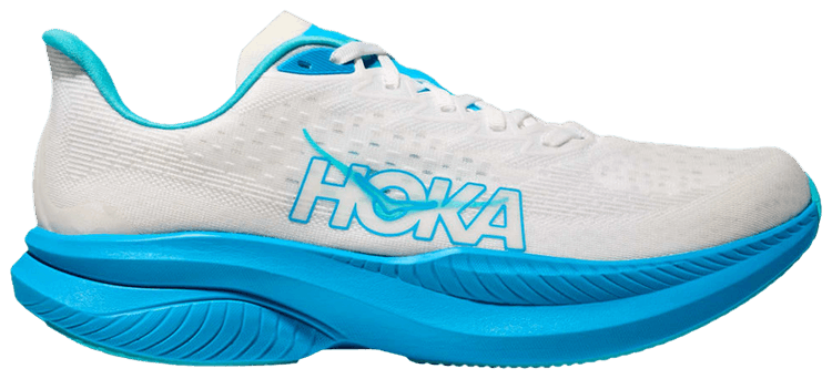 HOKA Mach 6 White Skyward Blue