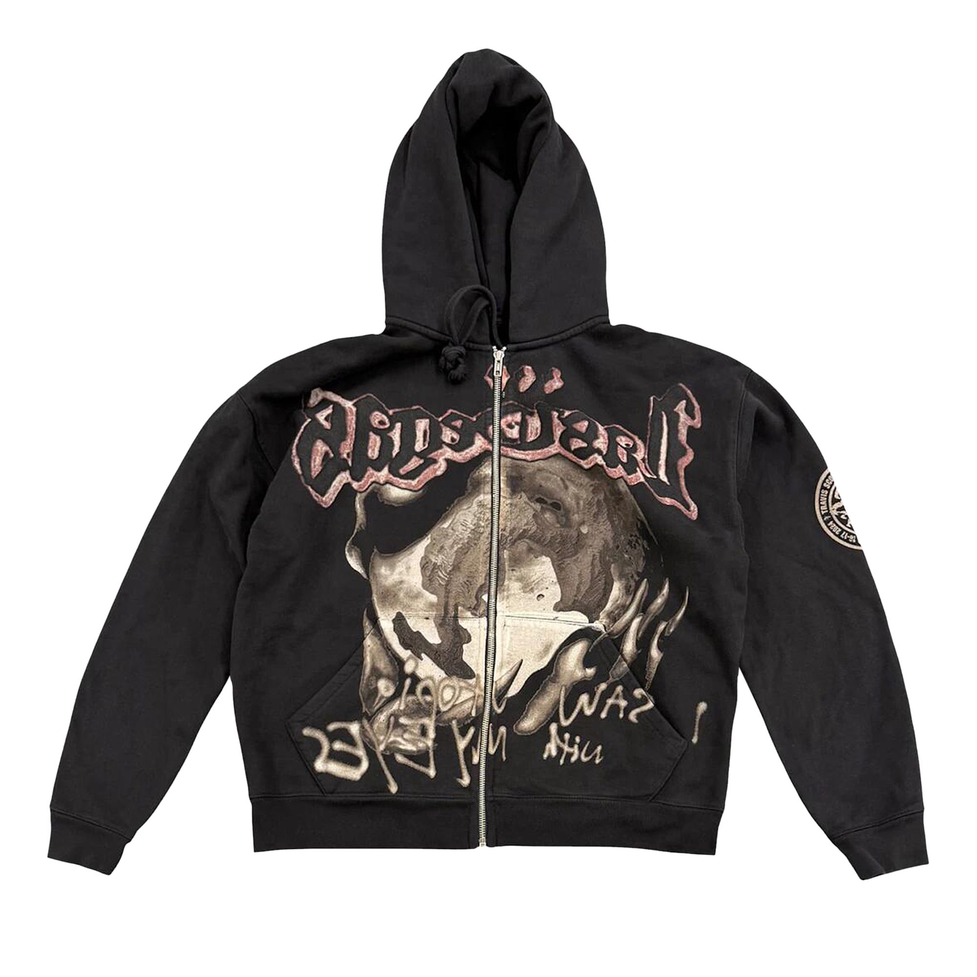 Pre-owned Cactus Jack By Travis Scott Utopia My Eyes Zip Hoodie 'black' | Men's Size Xxl