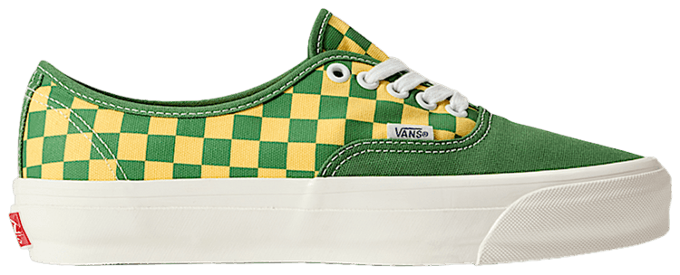 Vans Authentic 44 LX Checkerboard   Fairway Green Yellow