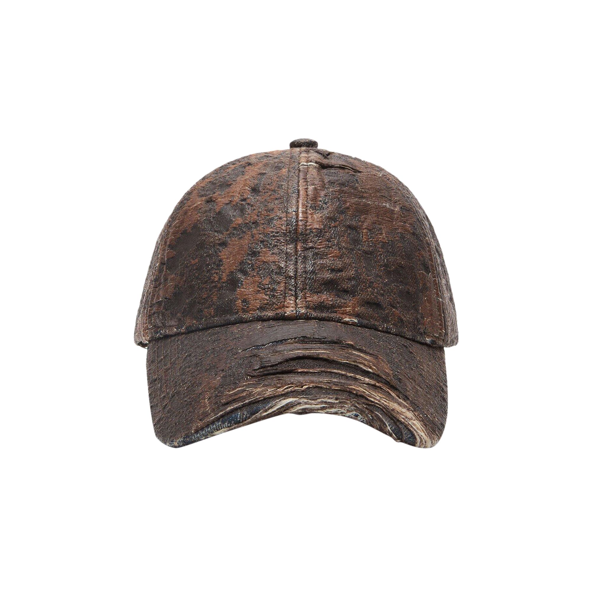 Pre-owned Acne Studios Distressed Monogram Denim Cap 'brown' | Men's Size Onesize