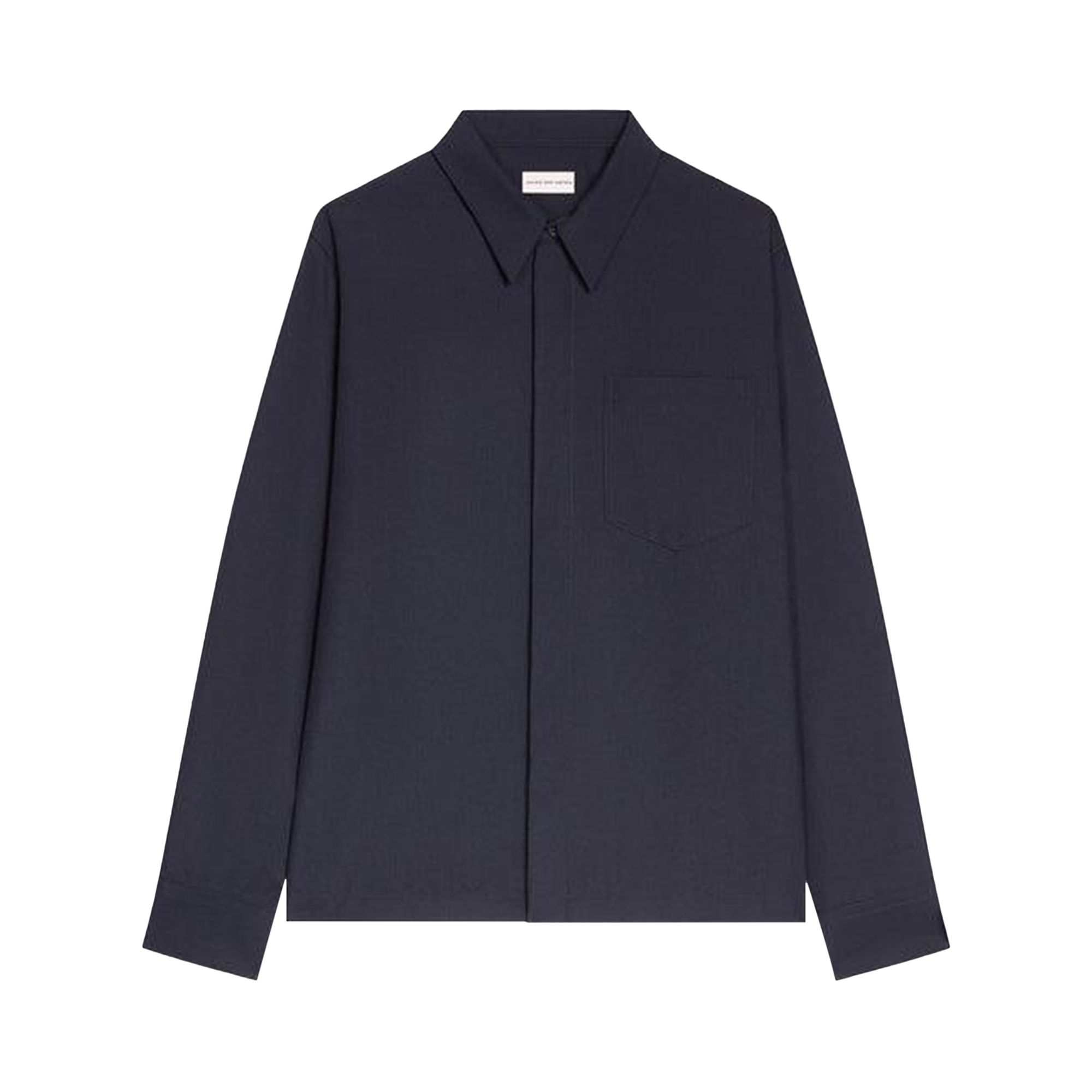 Pre-owned Dries Van Noten Zip Shirt 'navy' | Blue | Men's Size M