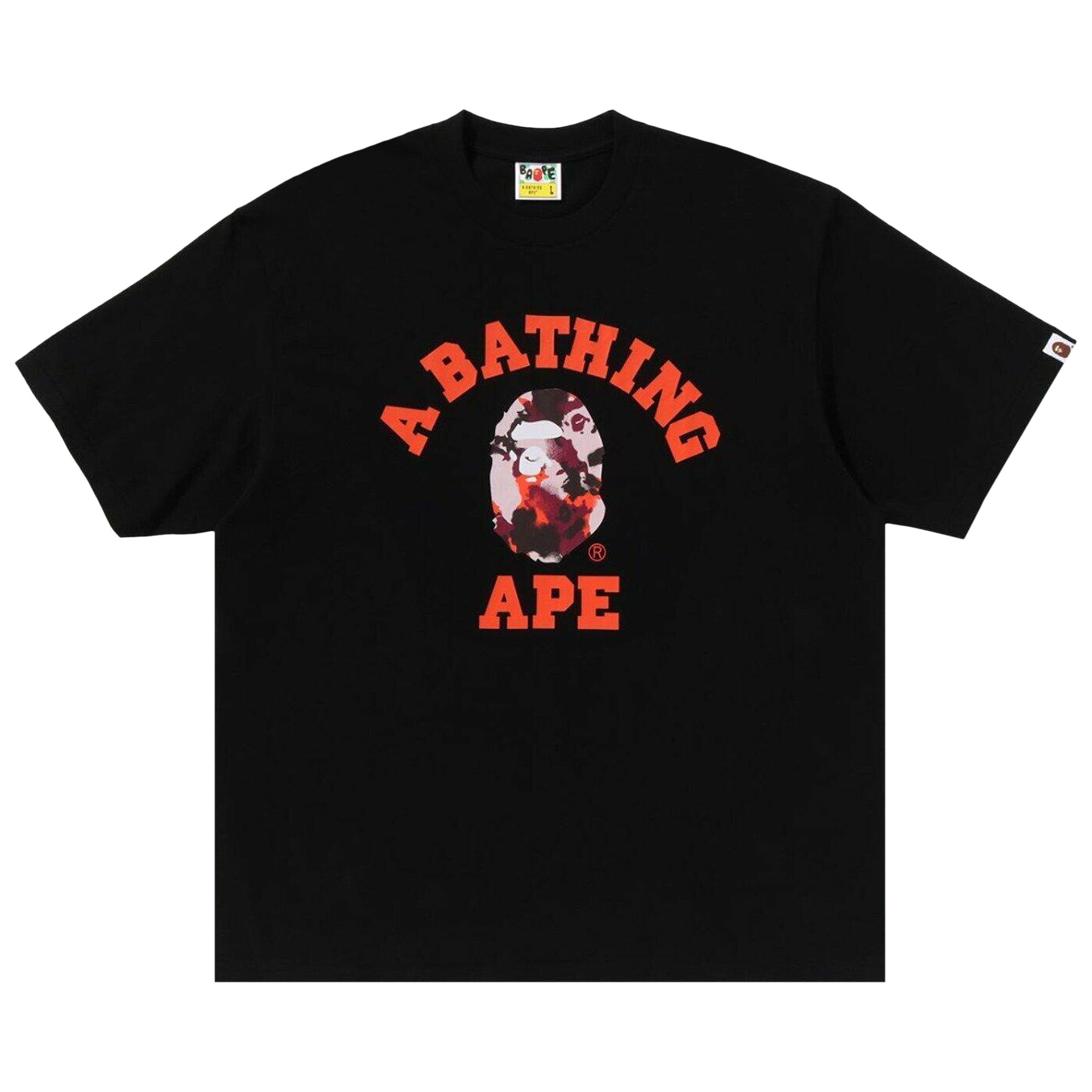 Pre-owned Bape Map Camo College Relaxed Fit Tee 'black' | Men's Size L