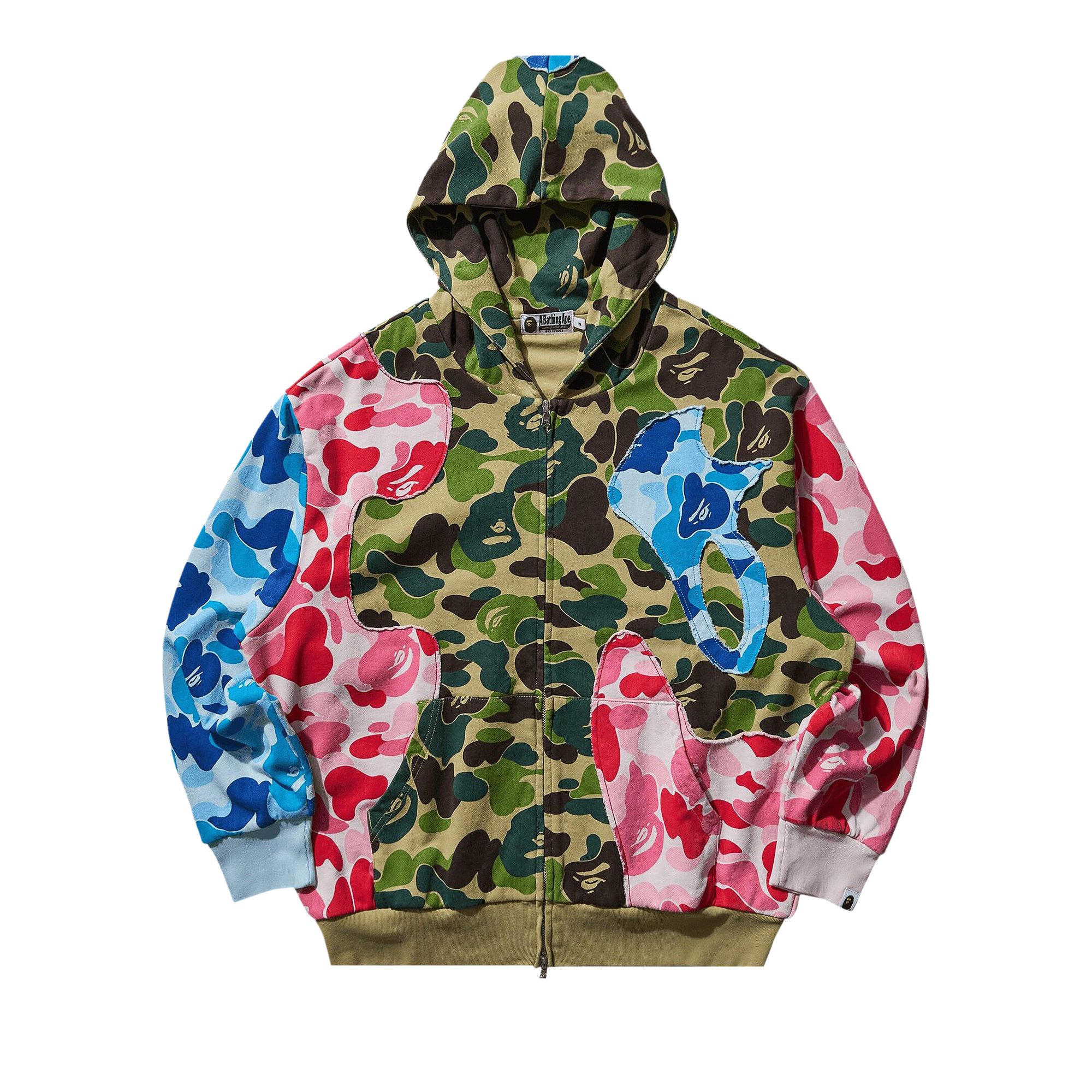 Pre-owned Bape Abc Camo Patchwork Relaxed Fit Zip Hoodie 'multicolor' | Multi-color | Men's Size S
