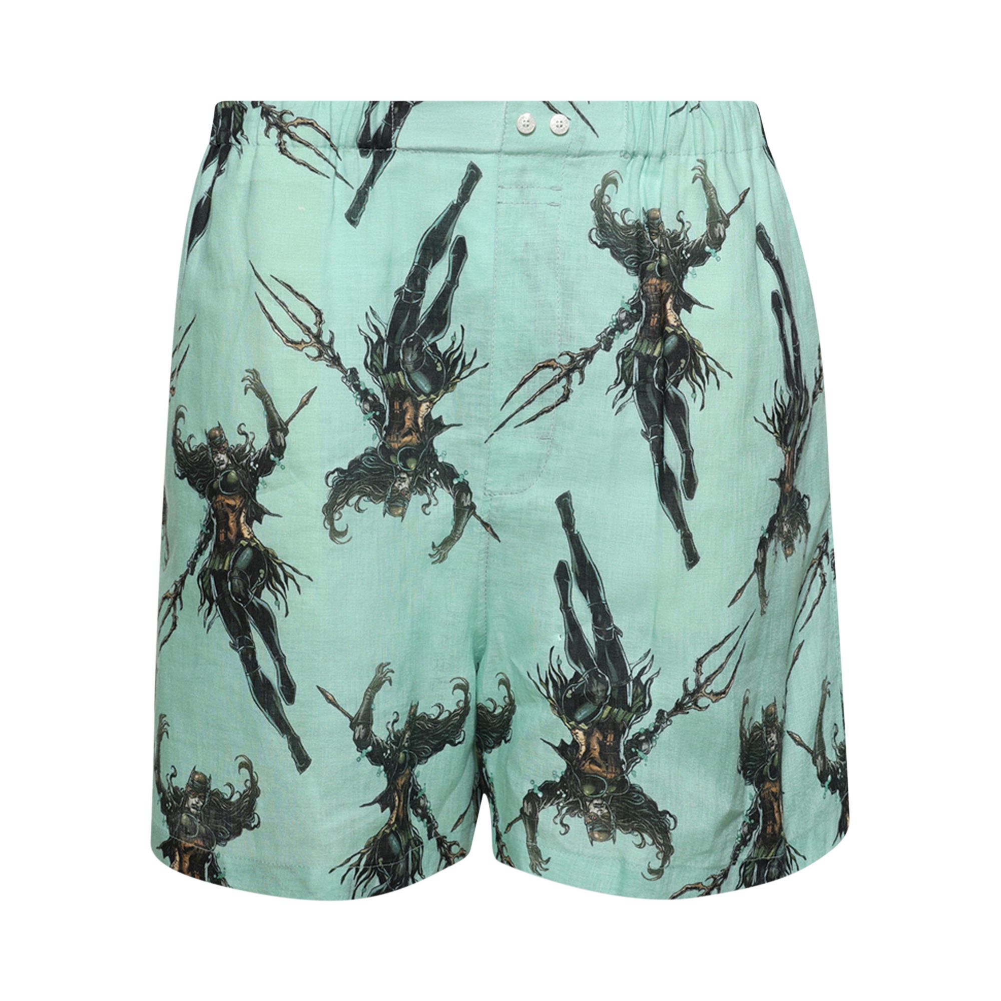 Pre-owned Acne Studios Printed Shorts 'green' | Men's Size 50