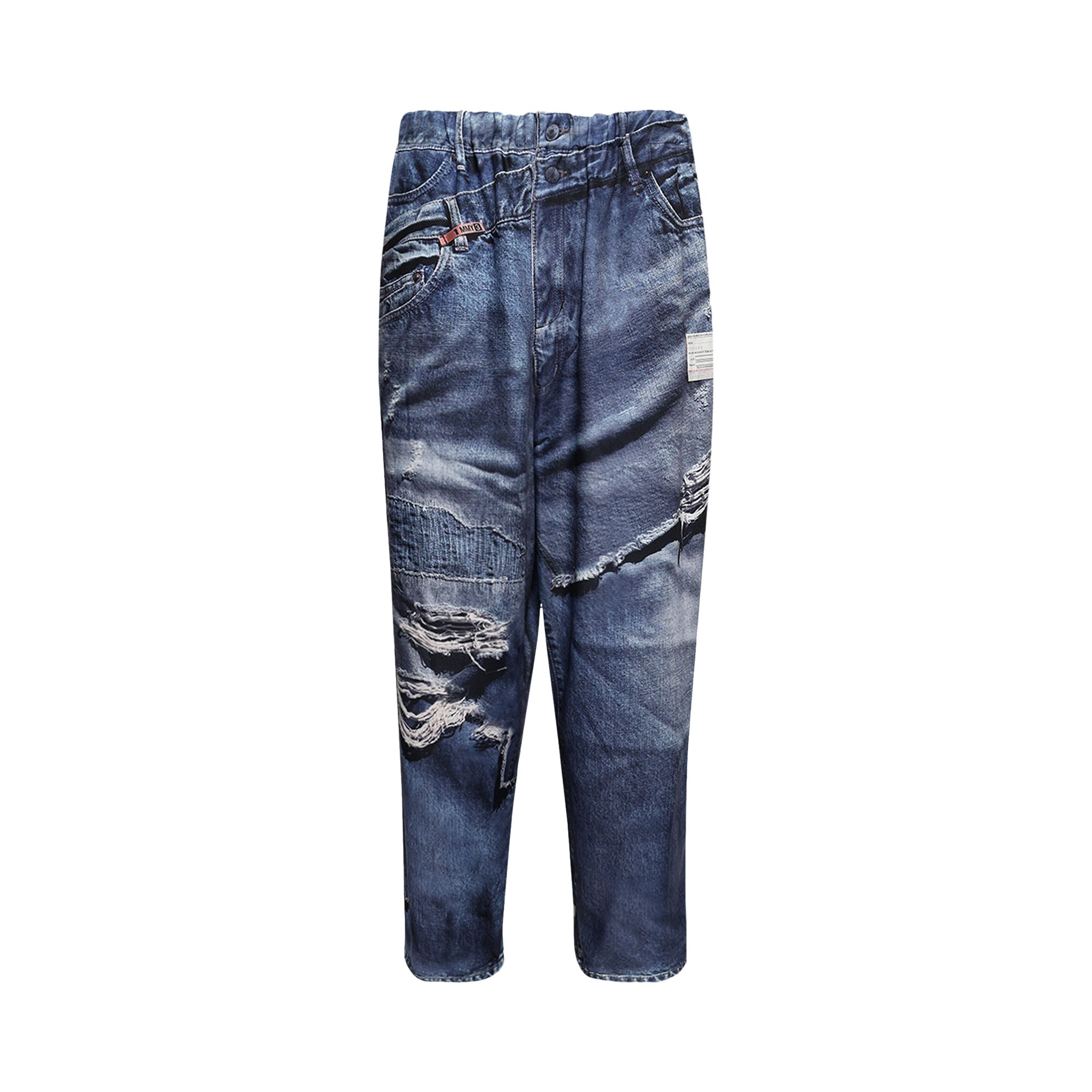 Pre-owned Miharayasuhiro Maison Mihara Yasuhiro Trompe L'oeil Denim Pants 'indigo' | Blue | Men's Size 48